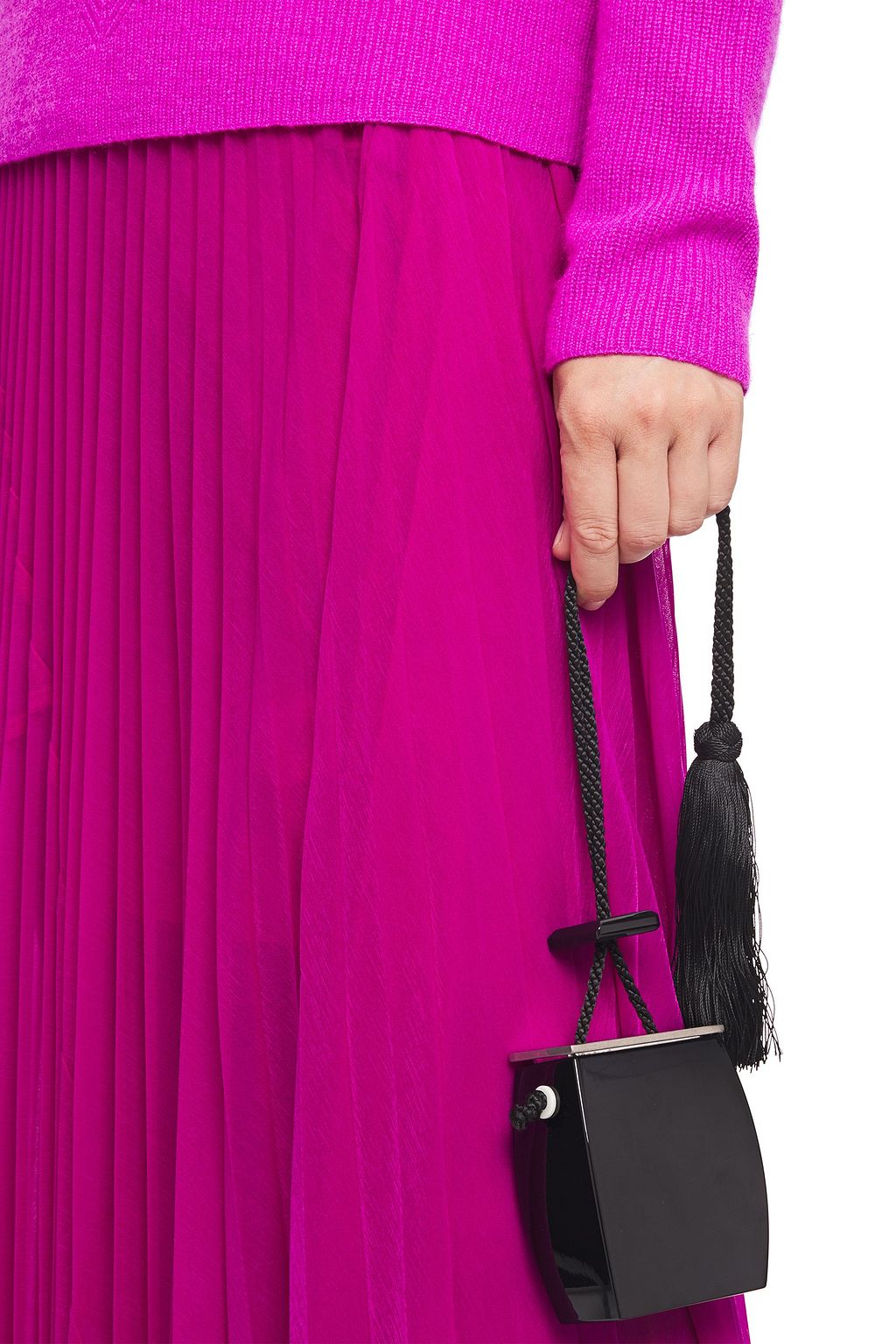 THE ROW Tasseled resin box clutch