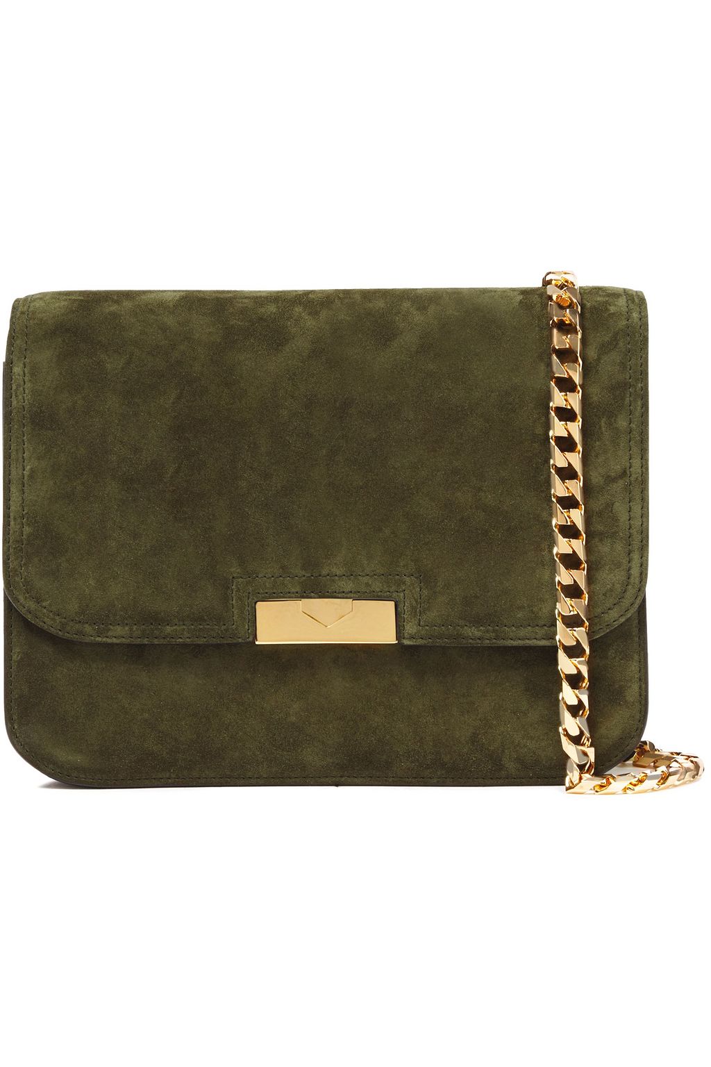 green suede shoulder bag