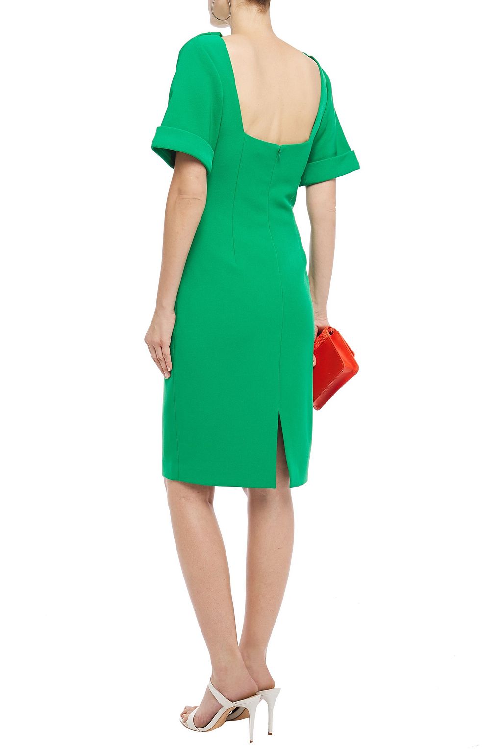 BADGLEY MISCHKA Open-back stretch-cady dress