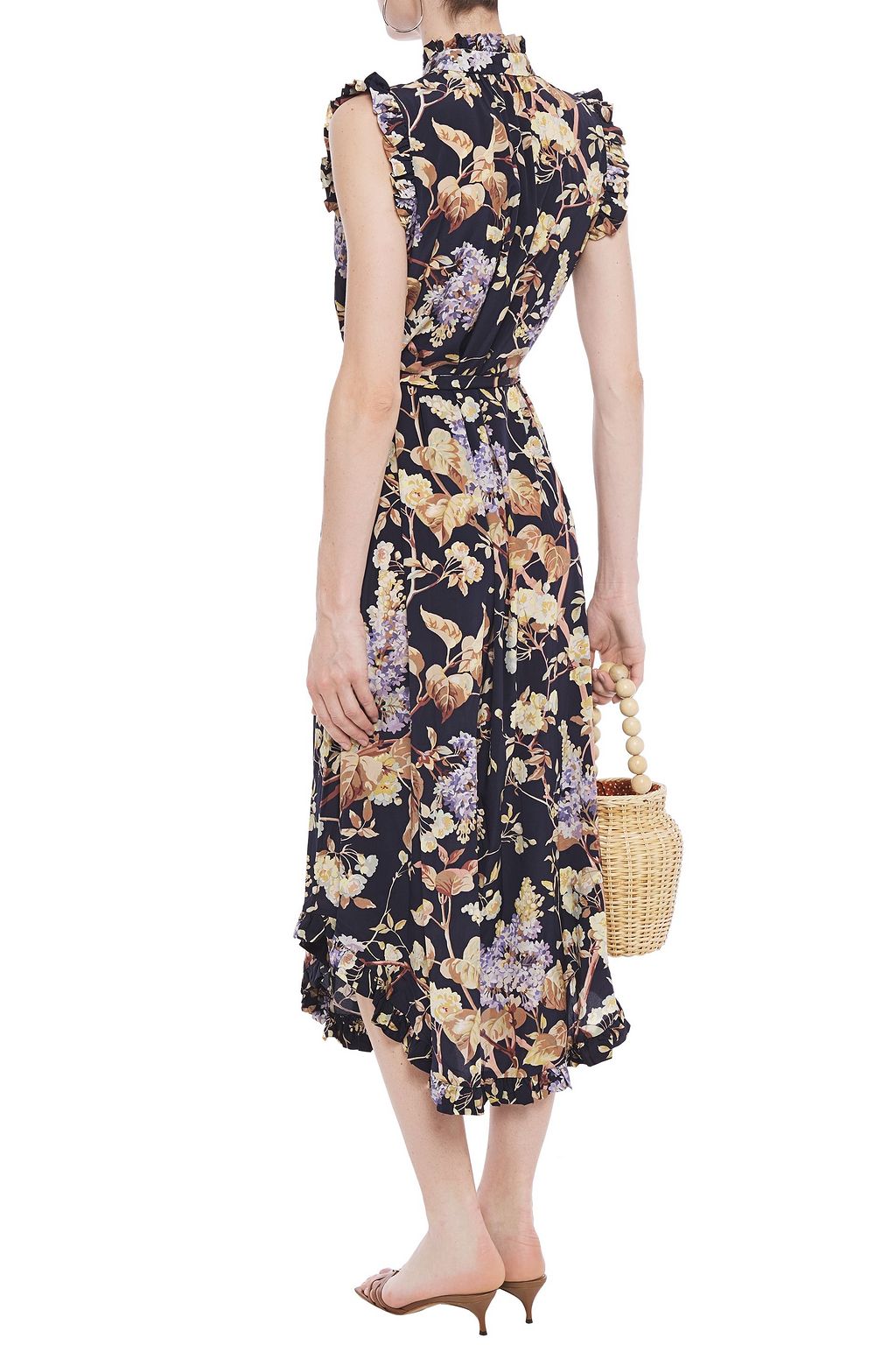 ZIMMERMANN Sabotage ruffled floral-print silk-blend midi dress