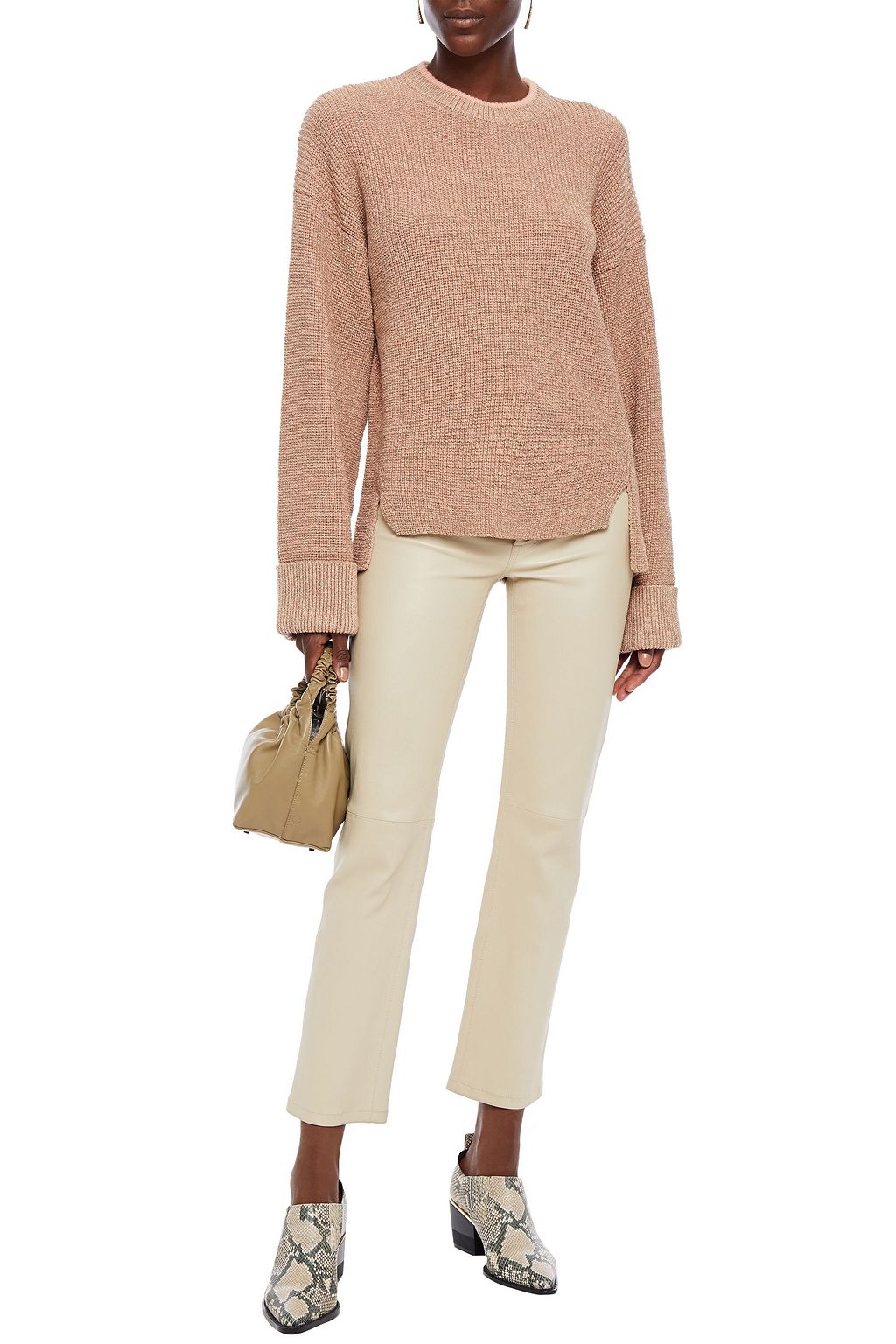 JOIE Cicilia metallic knitted sweater