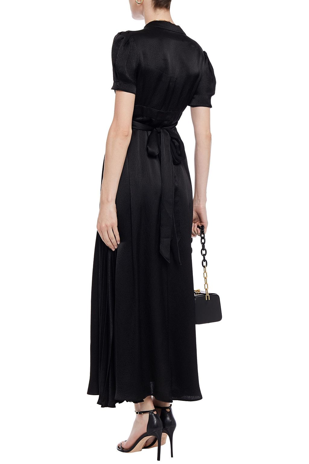 VALENTINO GARAVANI Hammered-satin maxi wrap dress