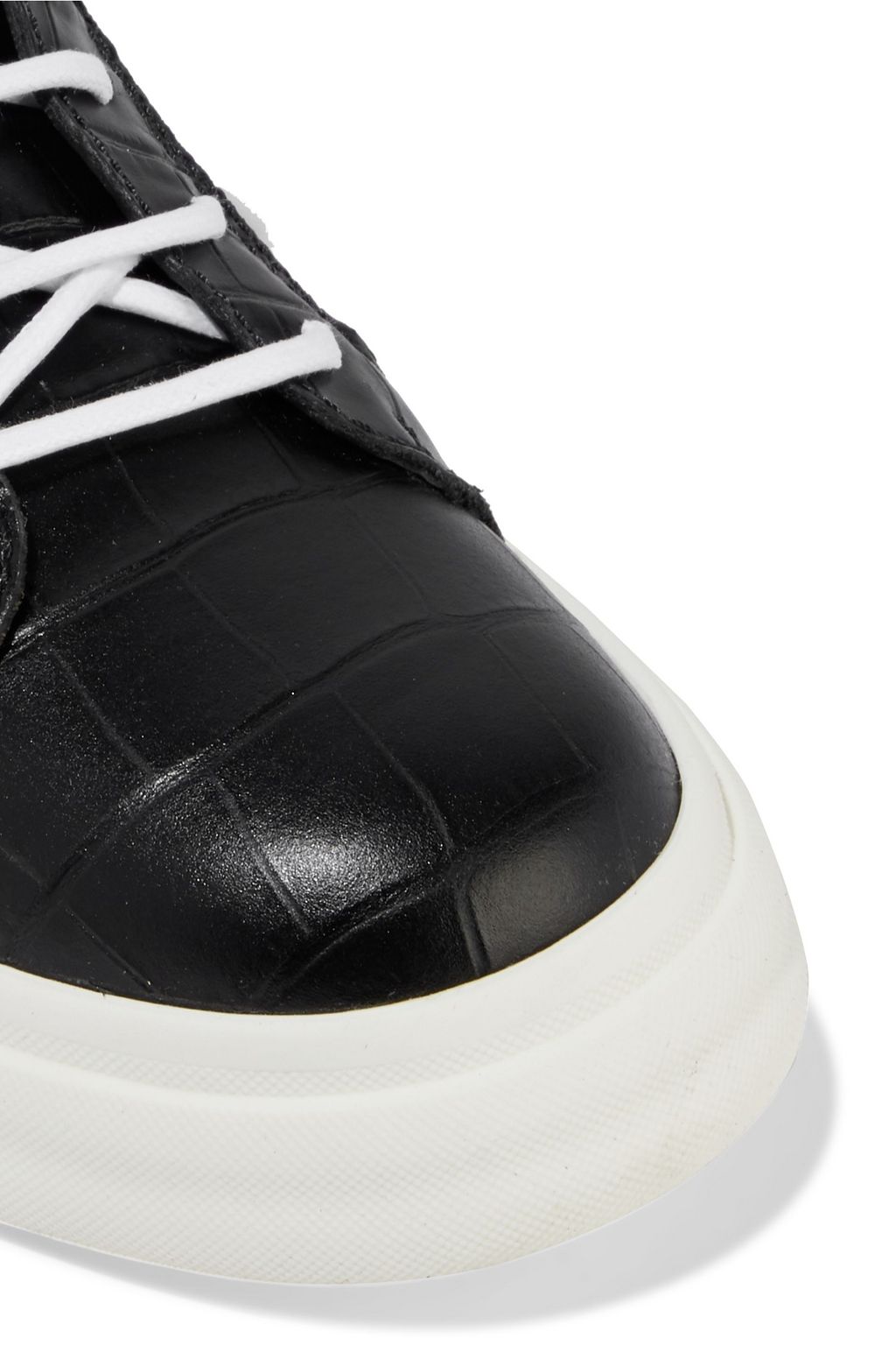 GIUSEPPE ZANOTTI London zip-detailed croc-effect leather sneakers