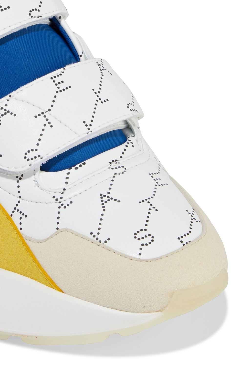 STELLA MCCARTNEY Eclypse printed faux leather and suede exaggerated-sole sneakers