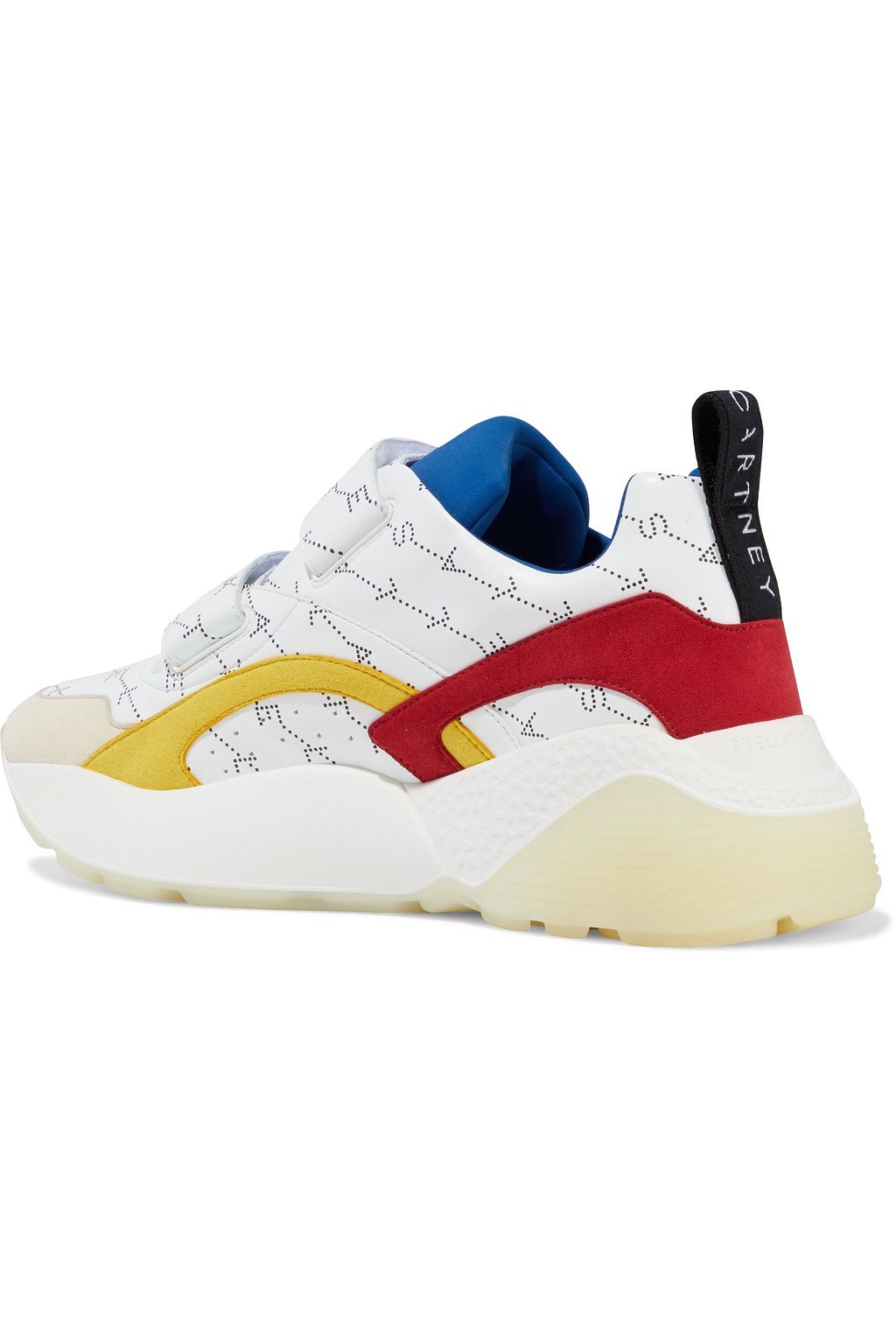 STELLA MCCARTNEY Eclypse printed faux leather and suede exaggerated-sole sneakers