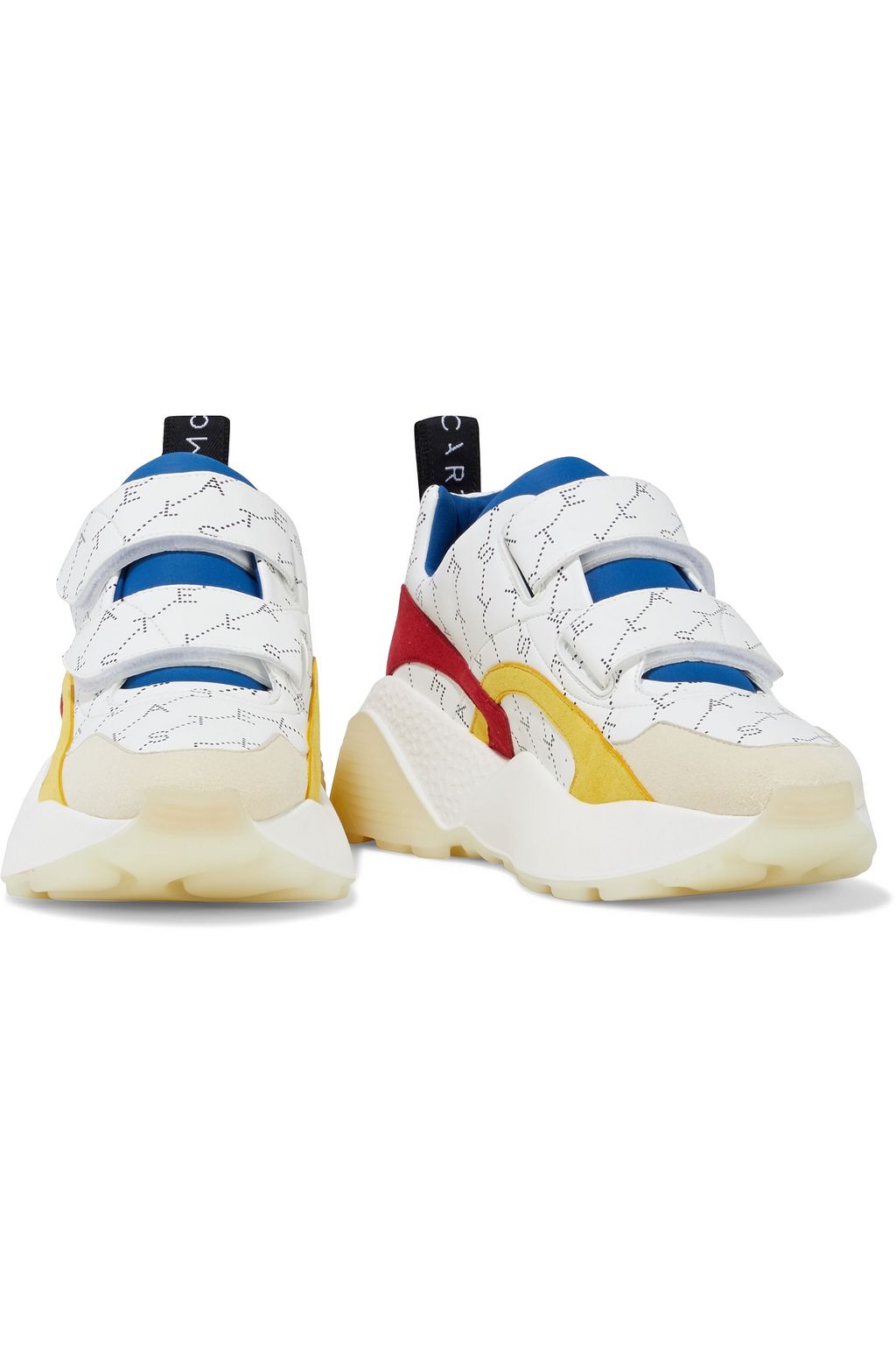 STELLA MCCARTNEY Eclypse printed faux leather and suede exaggerated-sole sneakers