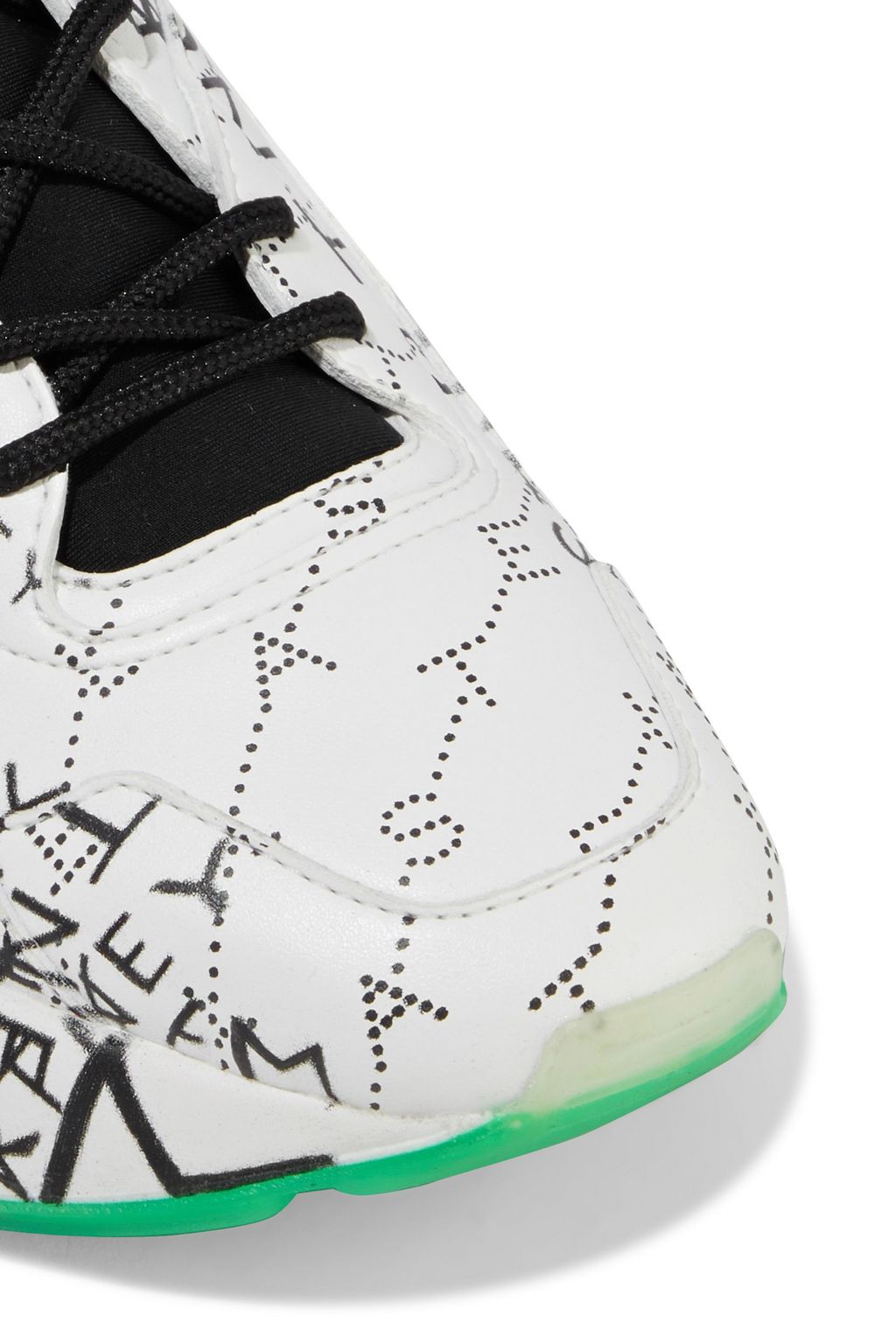 STELLA MCCARTNEY Eclypse Monogram neoprene-trimmed printed faux leather exaggerated-sole sneakers