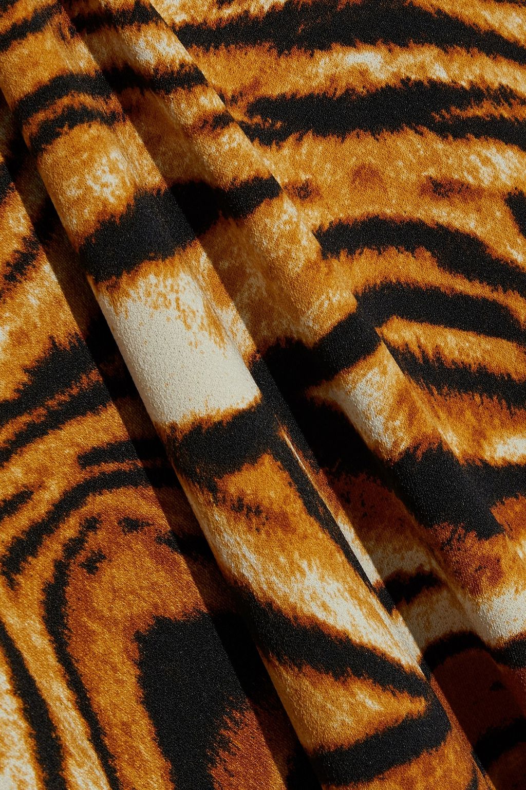 RONNY KOBO Cantara cropped tiger-print stretch-crepe top