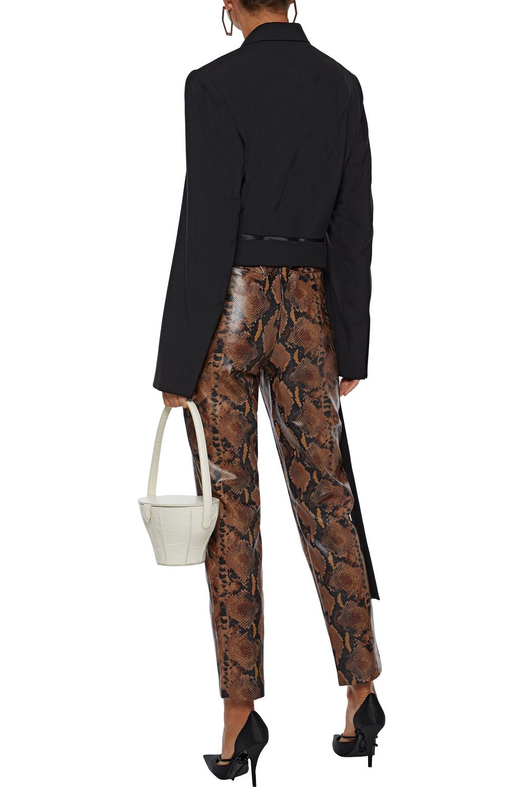 RONNY KOBO Olivia faux snake-effect leather slim-leg pants