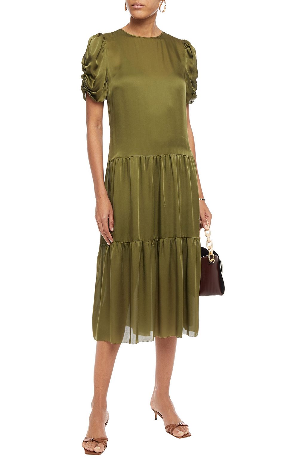 CAMI NYC The Winona ruched silk-charmeuse midi dress