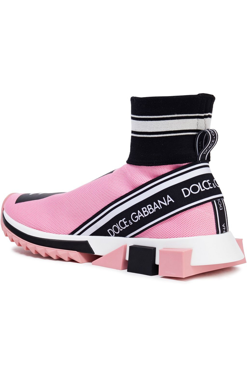 DOLCE&GABBANA Sorrento printed stretch-knit high-top sneakers