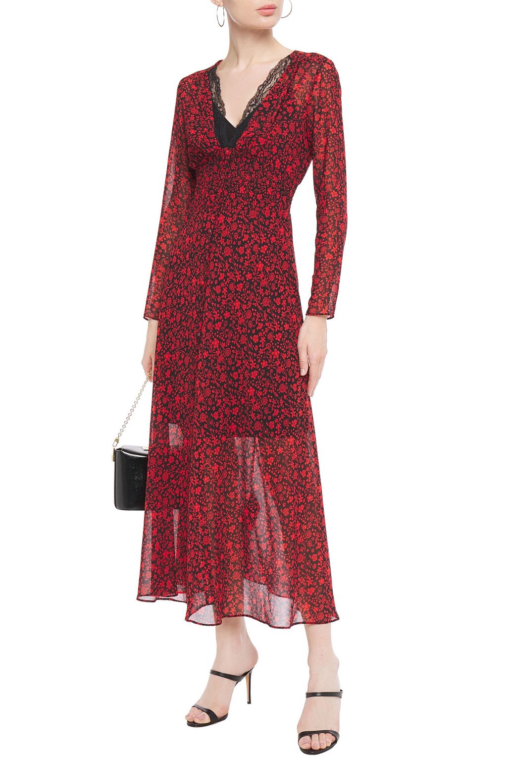 herlipto lace trimmed floral dress