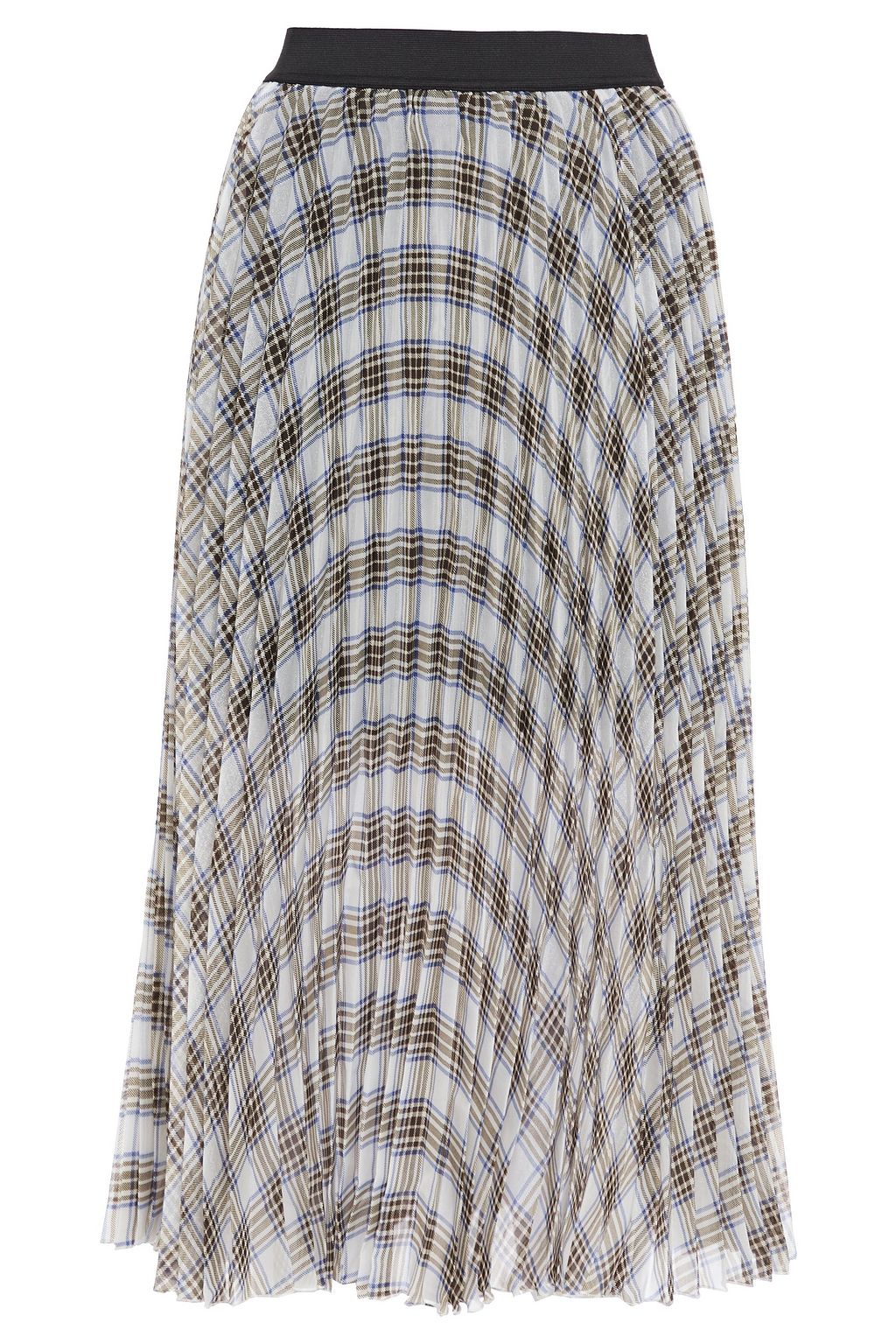 Off-white Junga pleated checked georgette midi skirt | MAJE | THE OUTNET