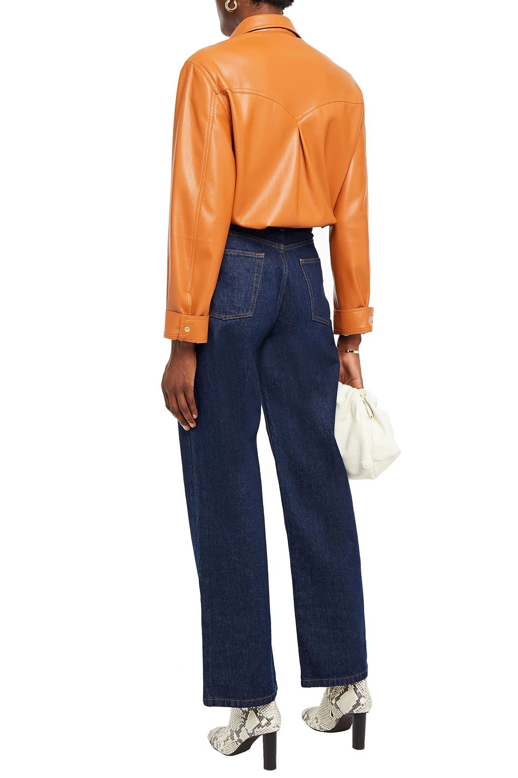 VICTORIA, VICTORIA BECKHAM Arizona grosgrain-trimmed high-rise straight-leg jeans