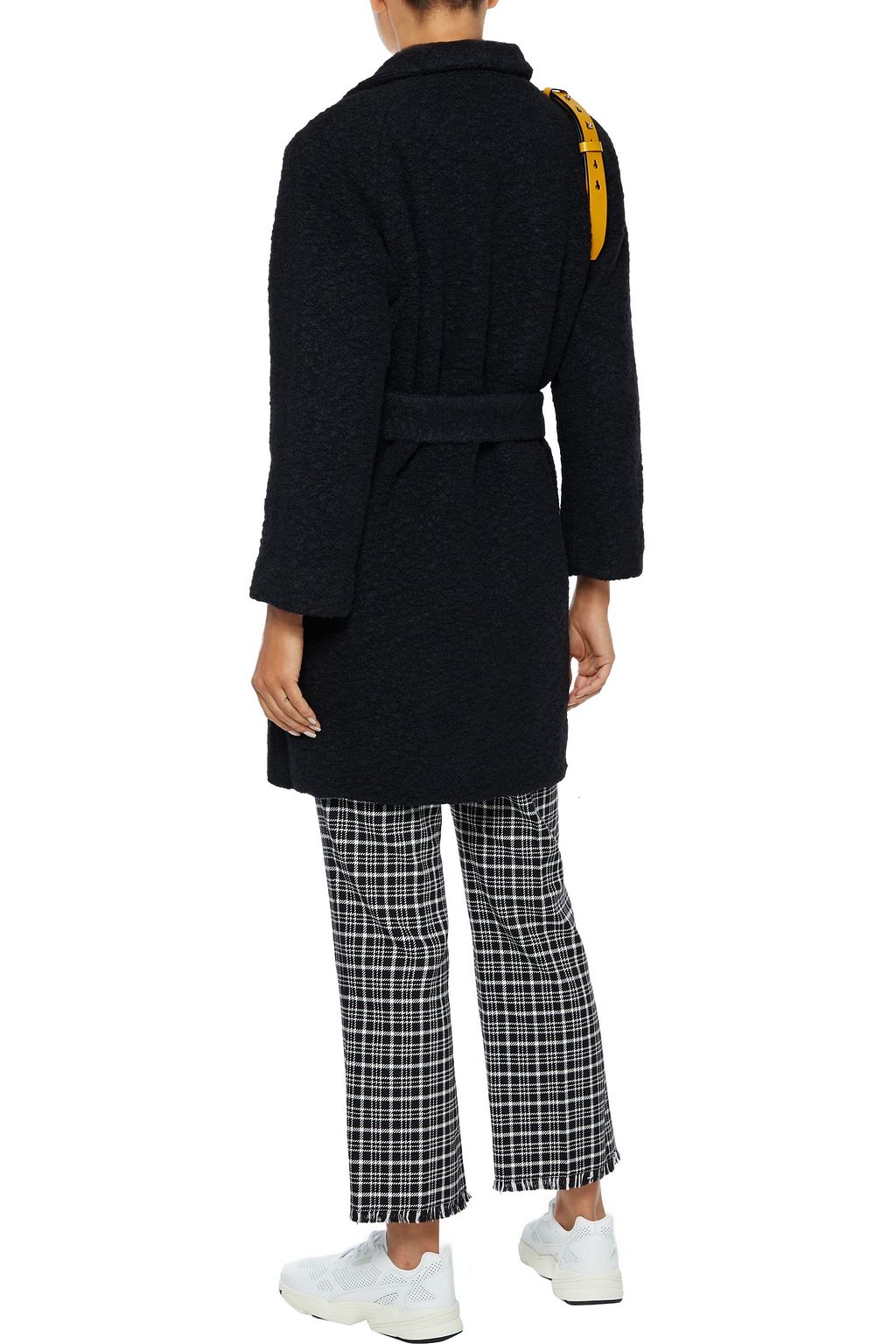 GANNI Fenn belted wool-blend bouclé coat