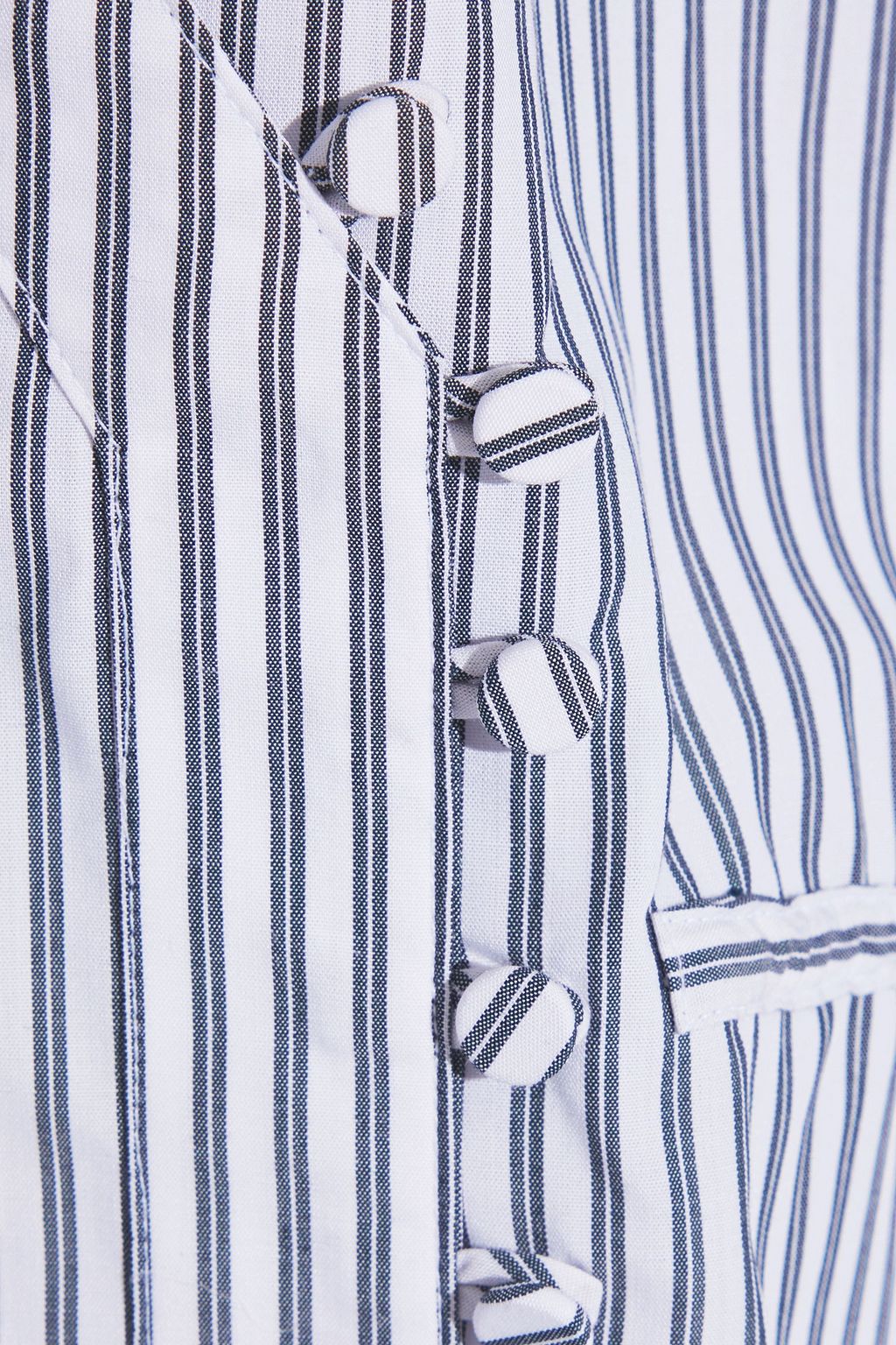 SIMKHAI Button-detailed striped poplin shirt