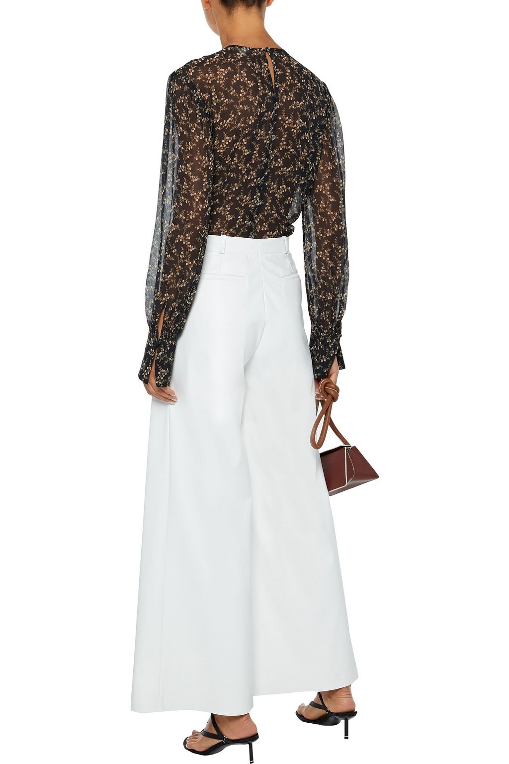 SIMKHAI Printed silk-georgette blouse