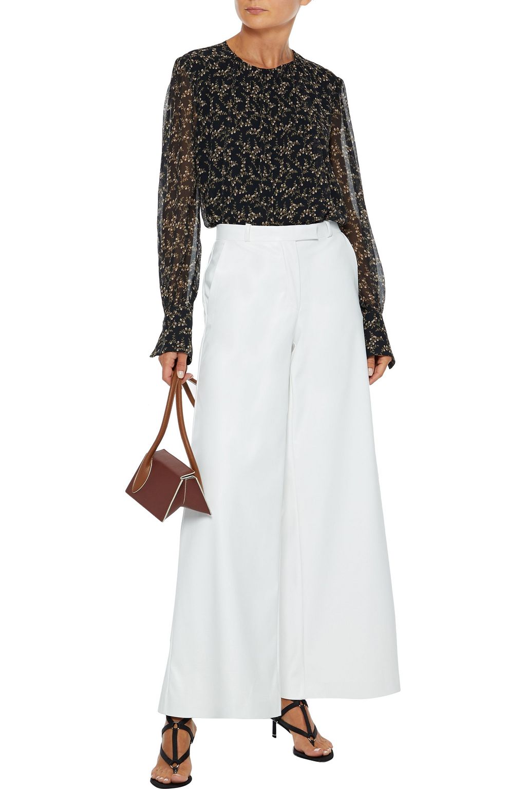 SIMKHAI Printed silk-georgette blouse