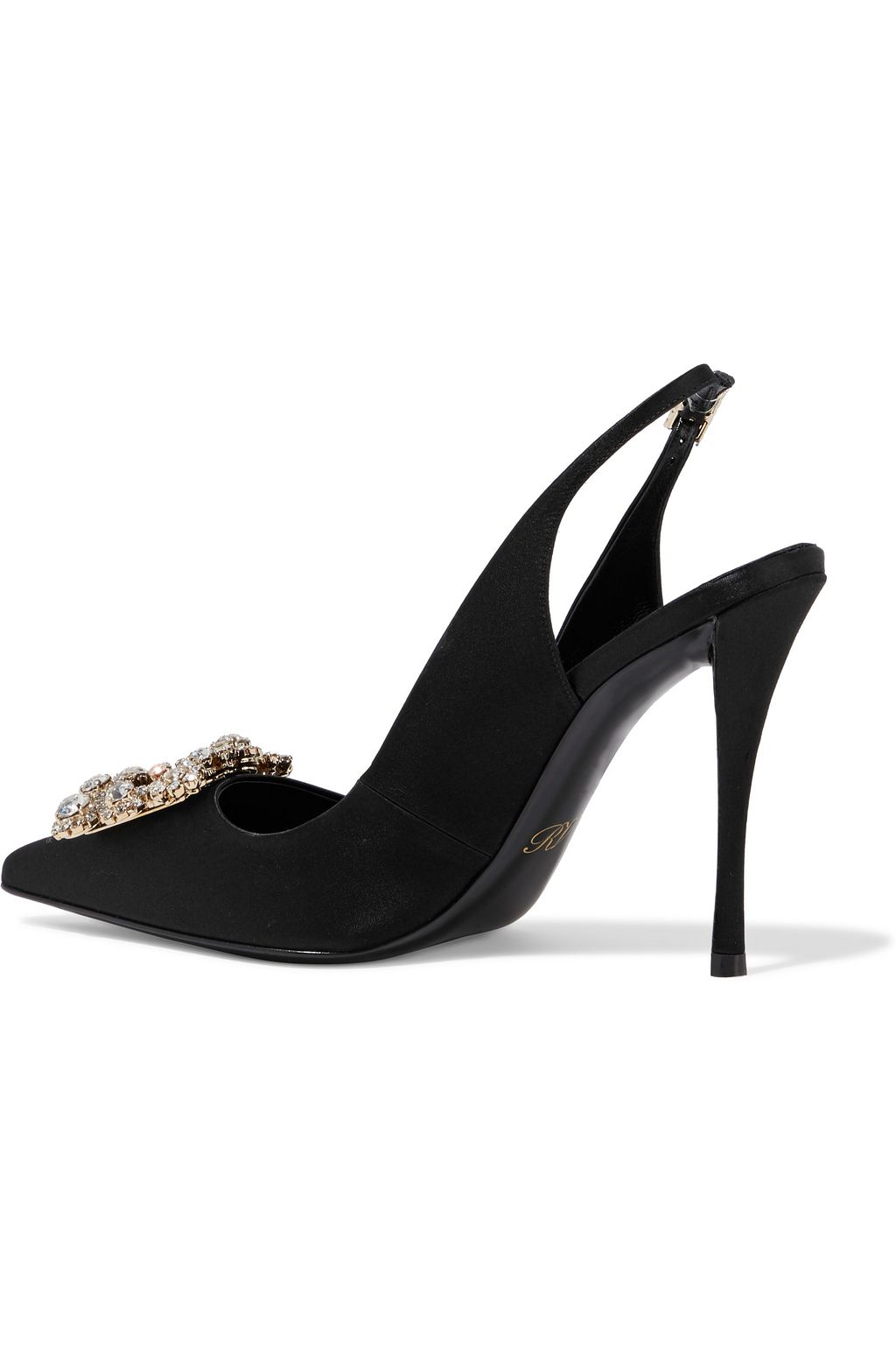 ROGER VIVIER Flower バックル付き サテン バックストラップパンプス