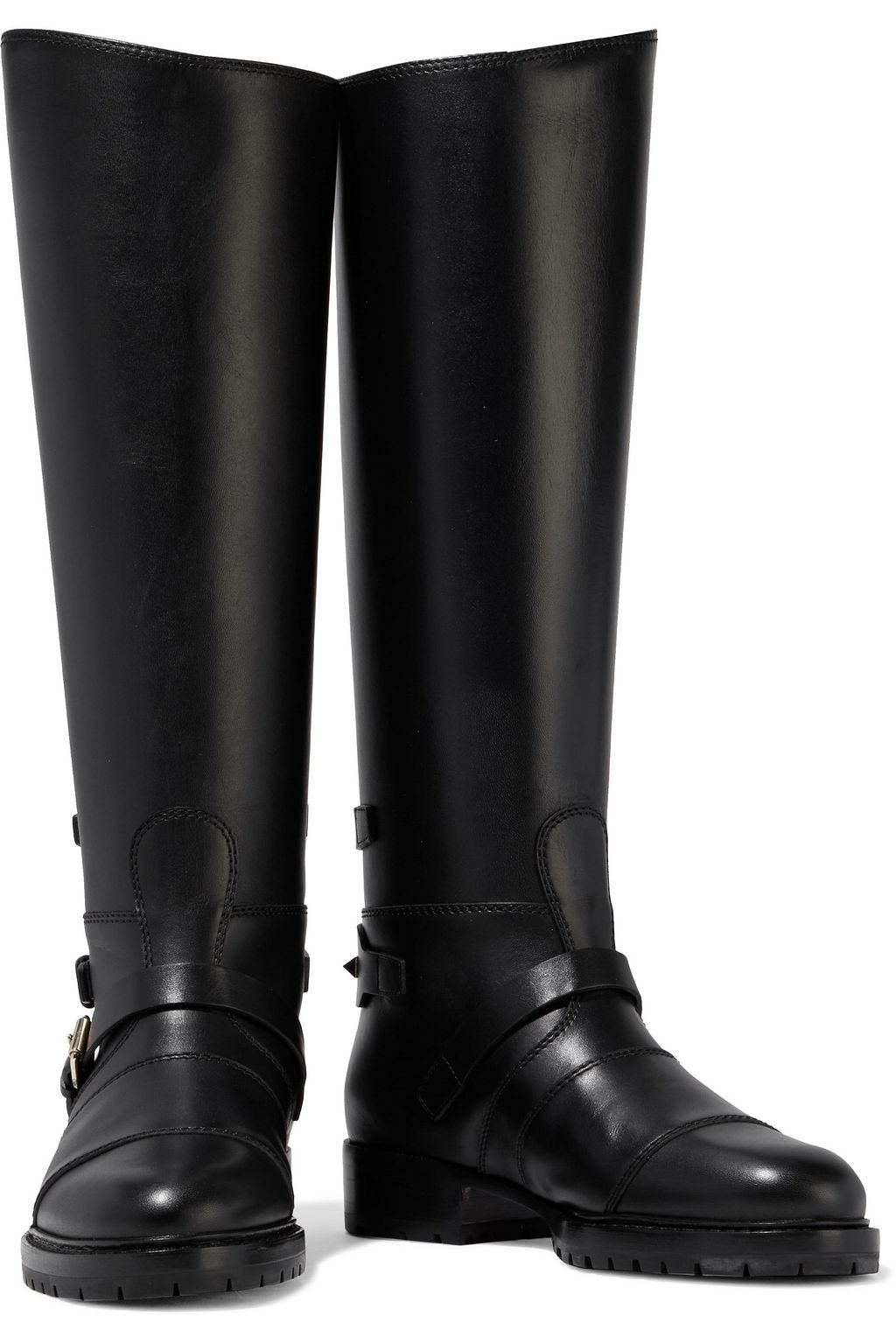 VALENTINO GARAVANI Rockstud leather knee boots