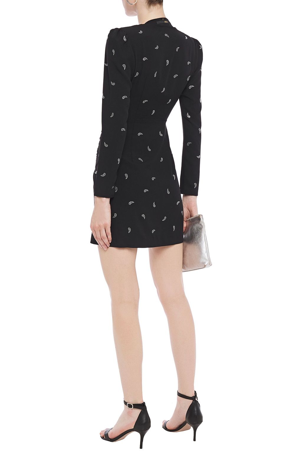 MAJE Wrap-effect crystal-embellished crepe mini dress