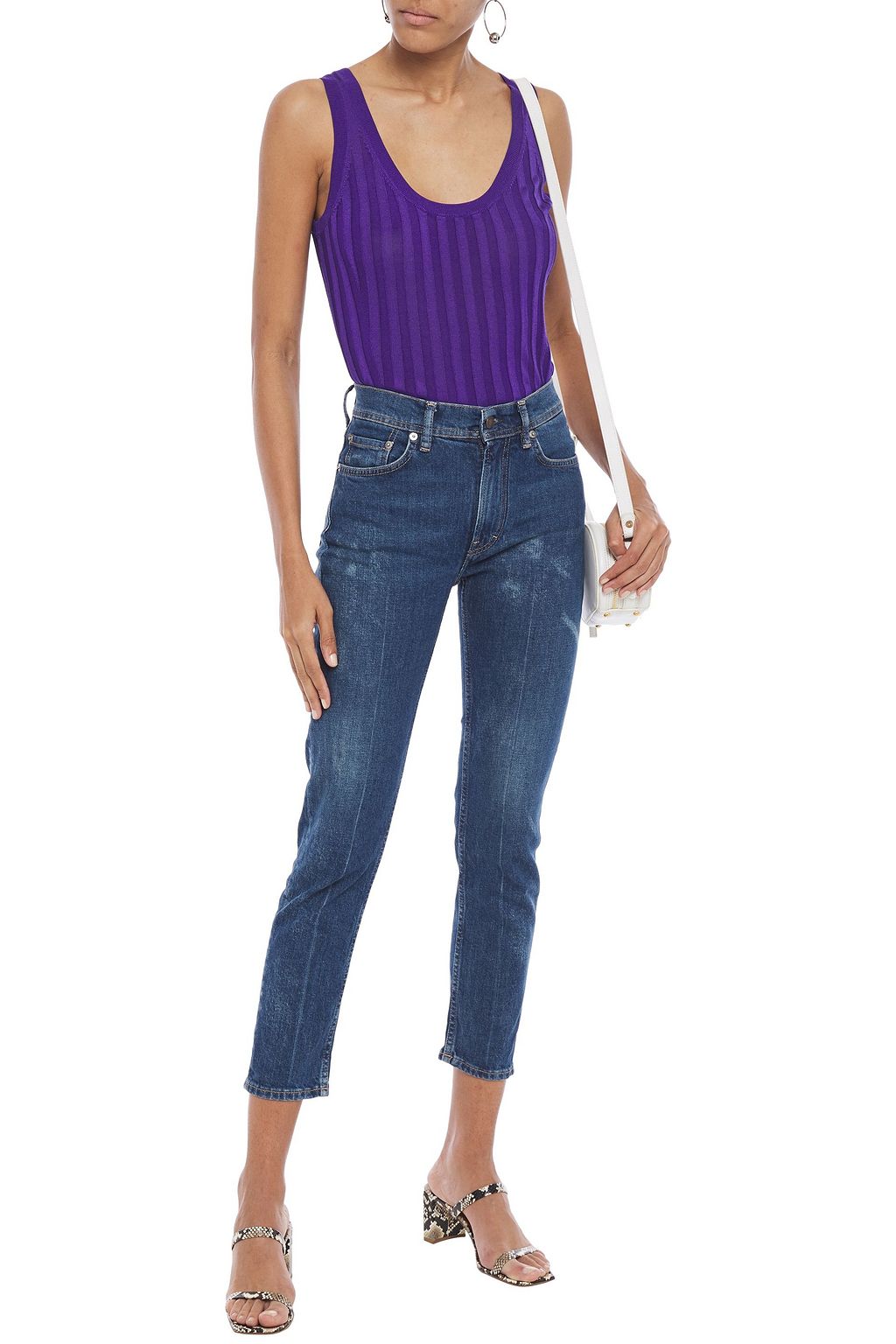 ACNE STUDIOS Cropped faded high-rise slim-leg jeans