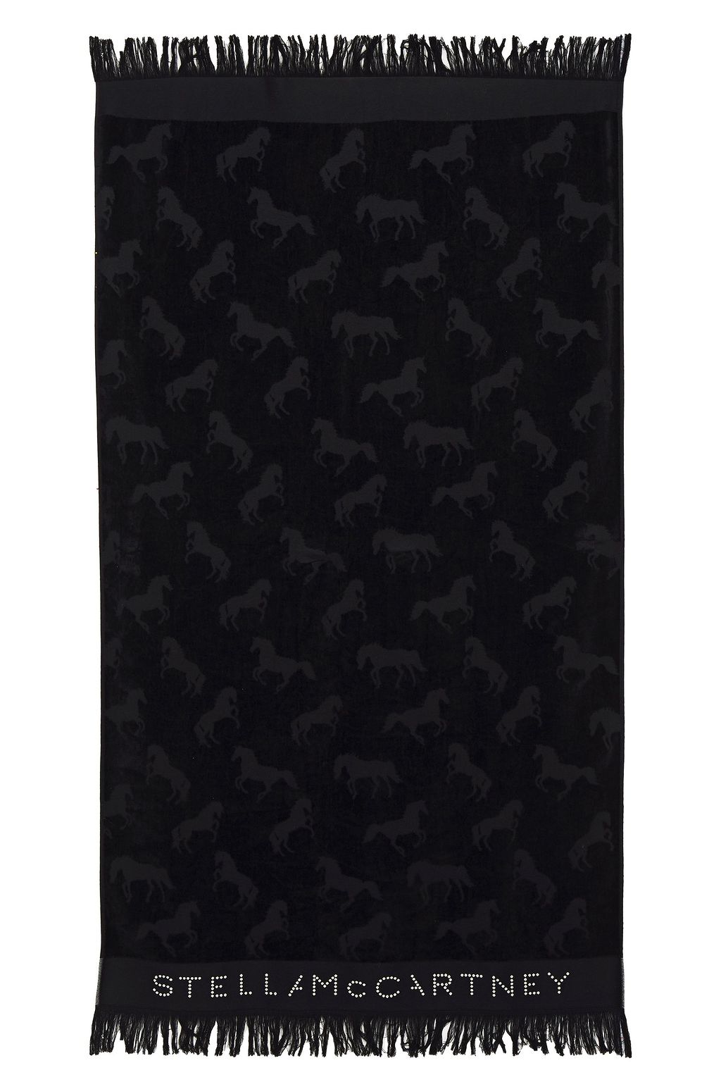 STELLA MCCARTNEY Fringed embroidered cotton-jacquard beach towel