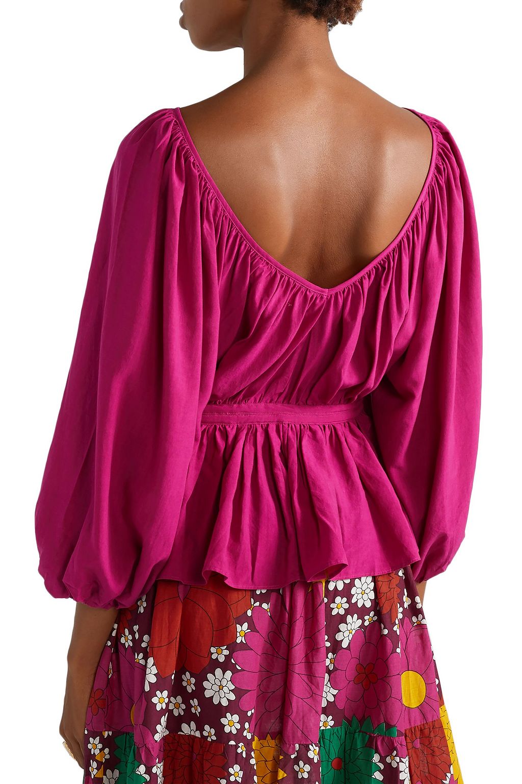 MARA HOFFMAN Maud Tencel-broadcloth peplum blouse
