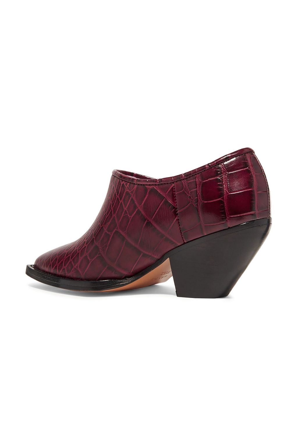 GANNI Cowboy croc-effect leather ankle boots