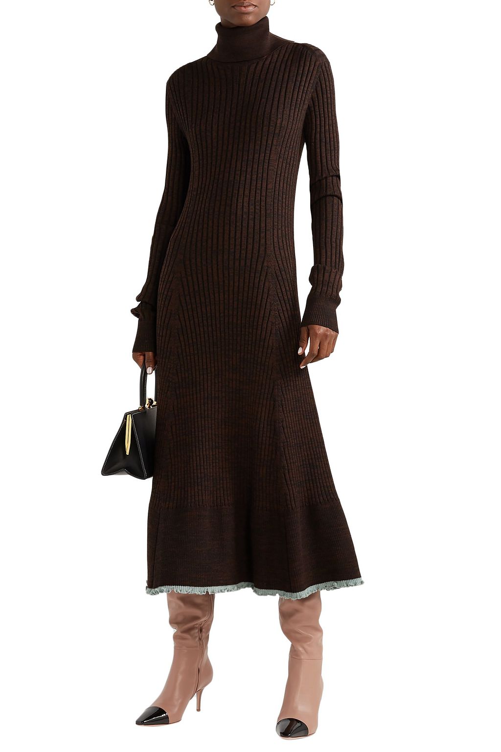 GIANVITO ROSSI 70 two-tone leather over-the-knee boots