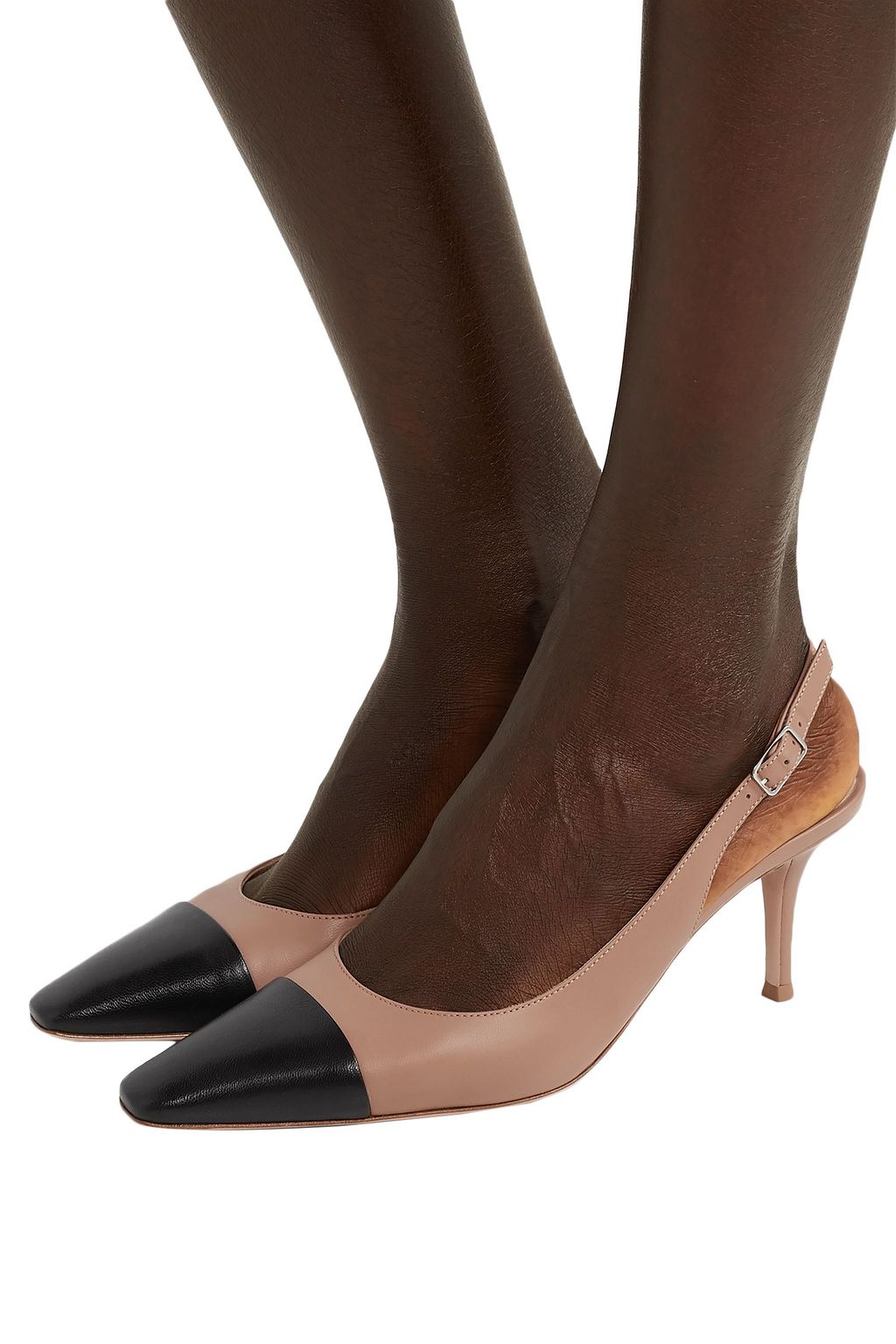 GIANVITO ROSSI Lucy 70 two-tone leather slingback pumps