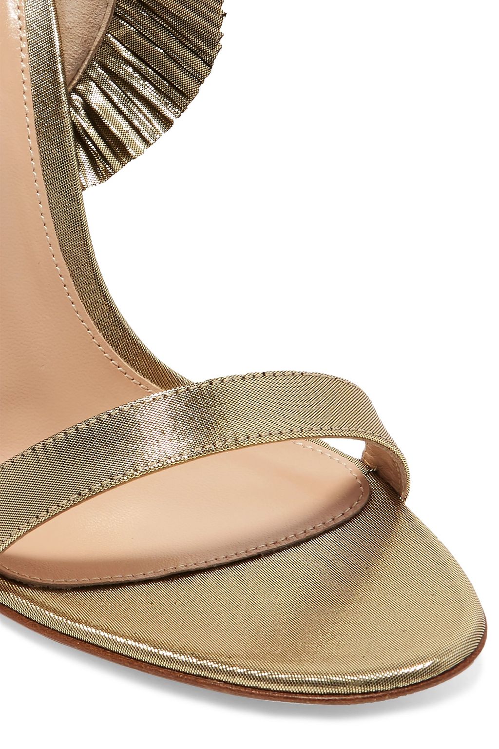 GIANVITO ROSSI 105 ruffled lamé sandals