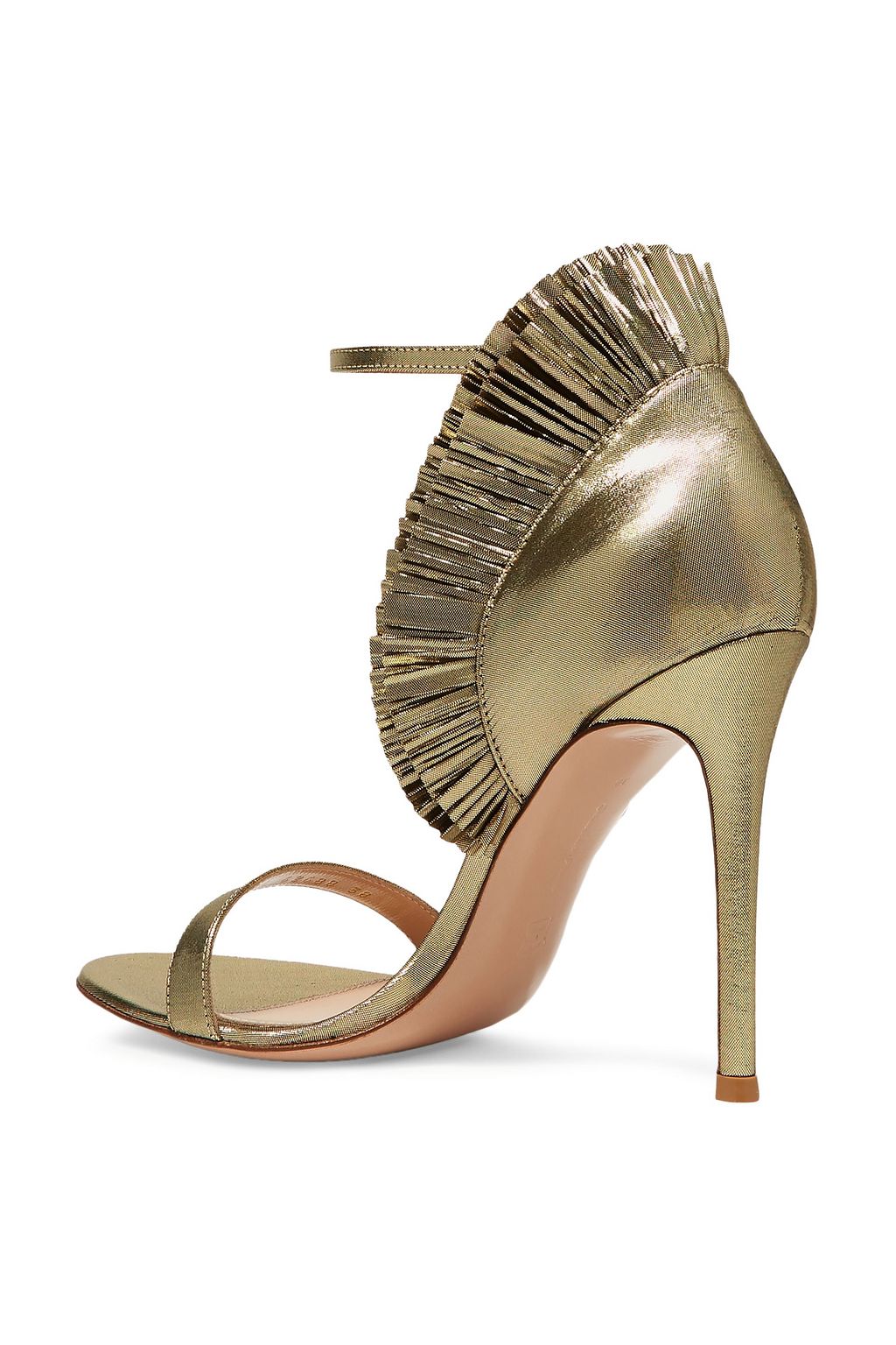 GIANVITO ROSSI 105 ruffled lamé sandals