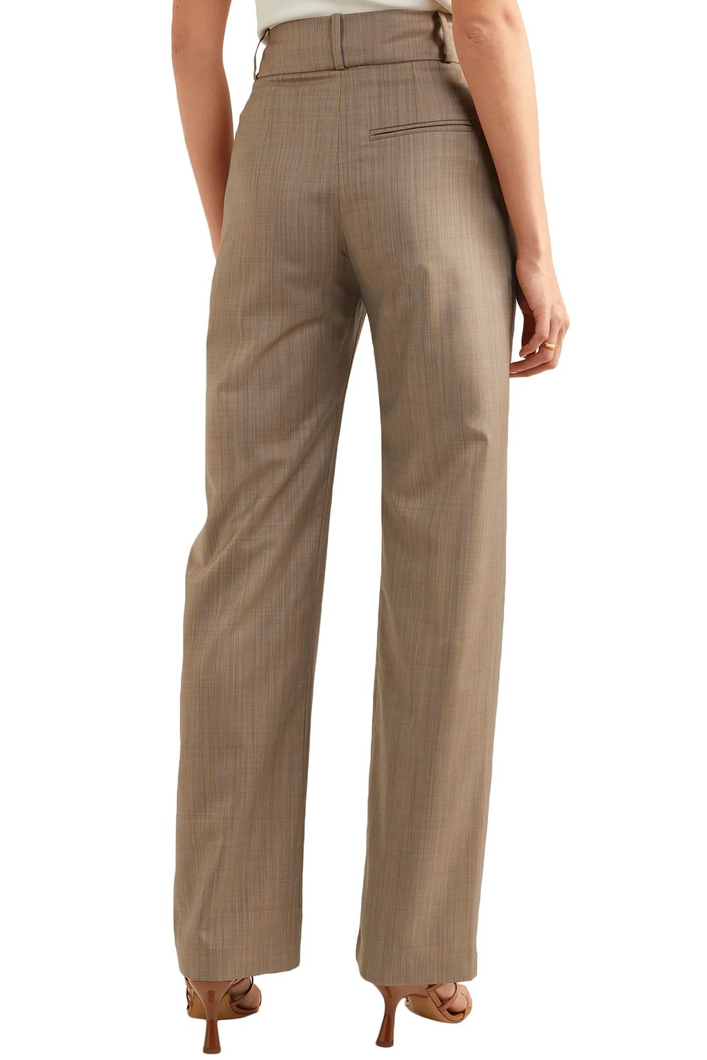 MATÉRIEL Pleated pinstriped wool-blend straight-leg pants