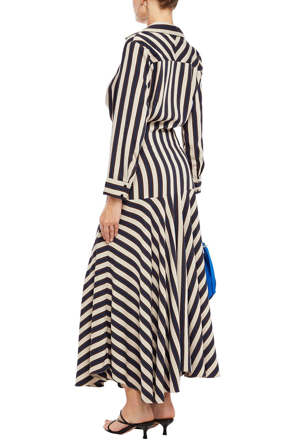 SANDRO Vilna knotted striped twill maxi dress