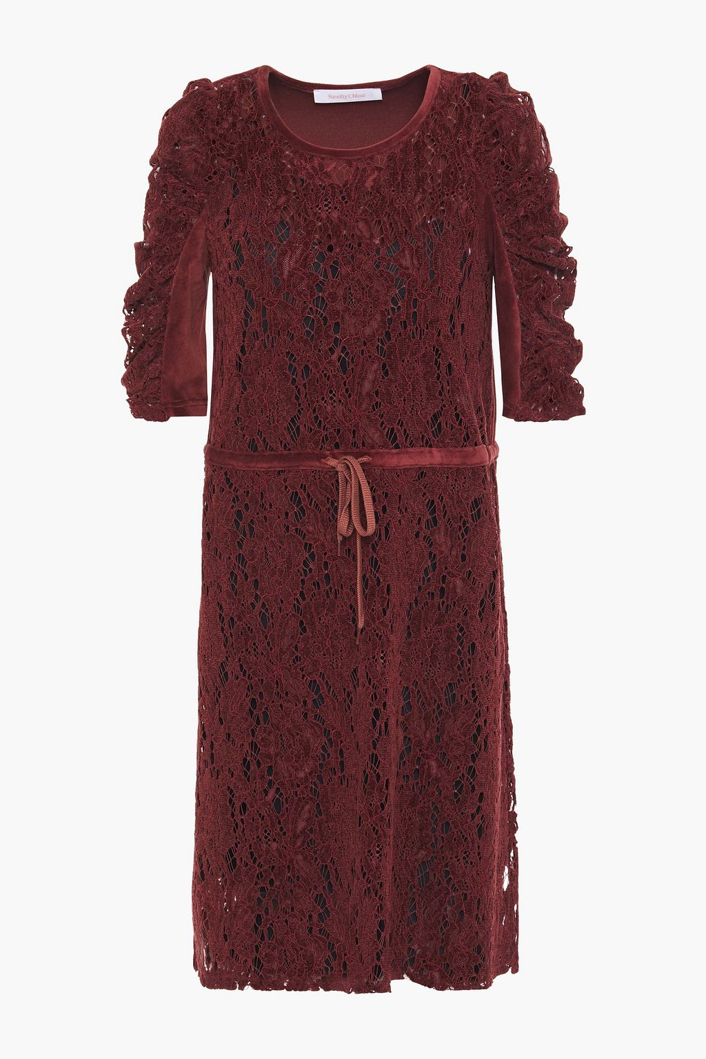 ブリック ルーシュ入り シェニール コードレース ミニワンピース The Outnet See By Chloe The Outnet