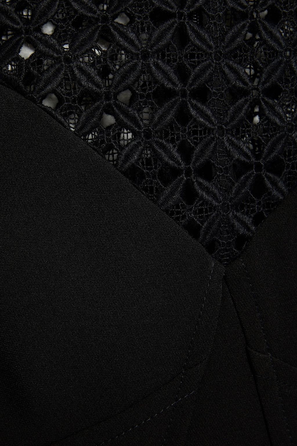SANDRO Emila macramé lace and crepe mini dress