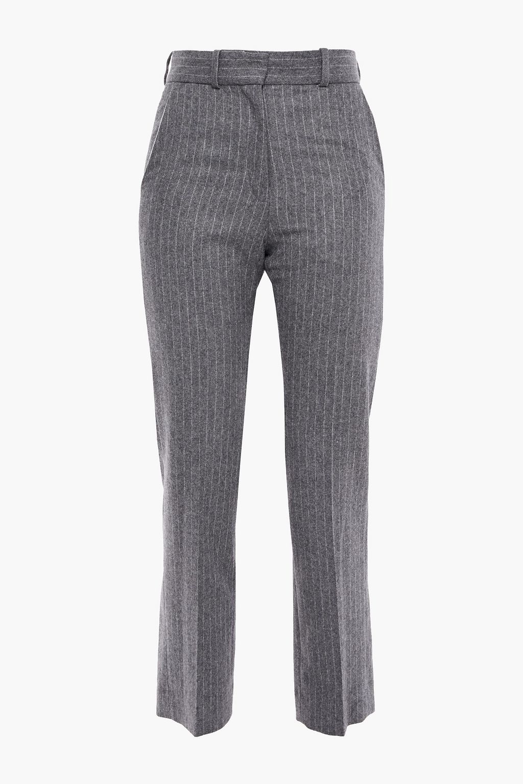 Gray Jena cropped pinstriped wool-blend 