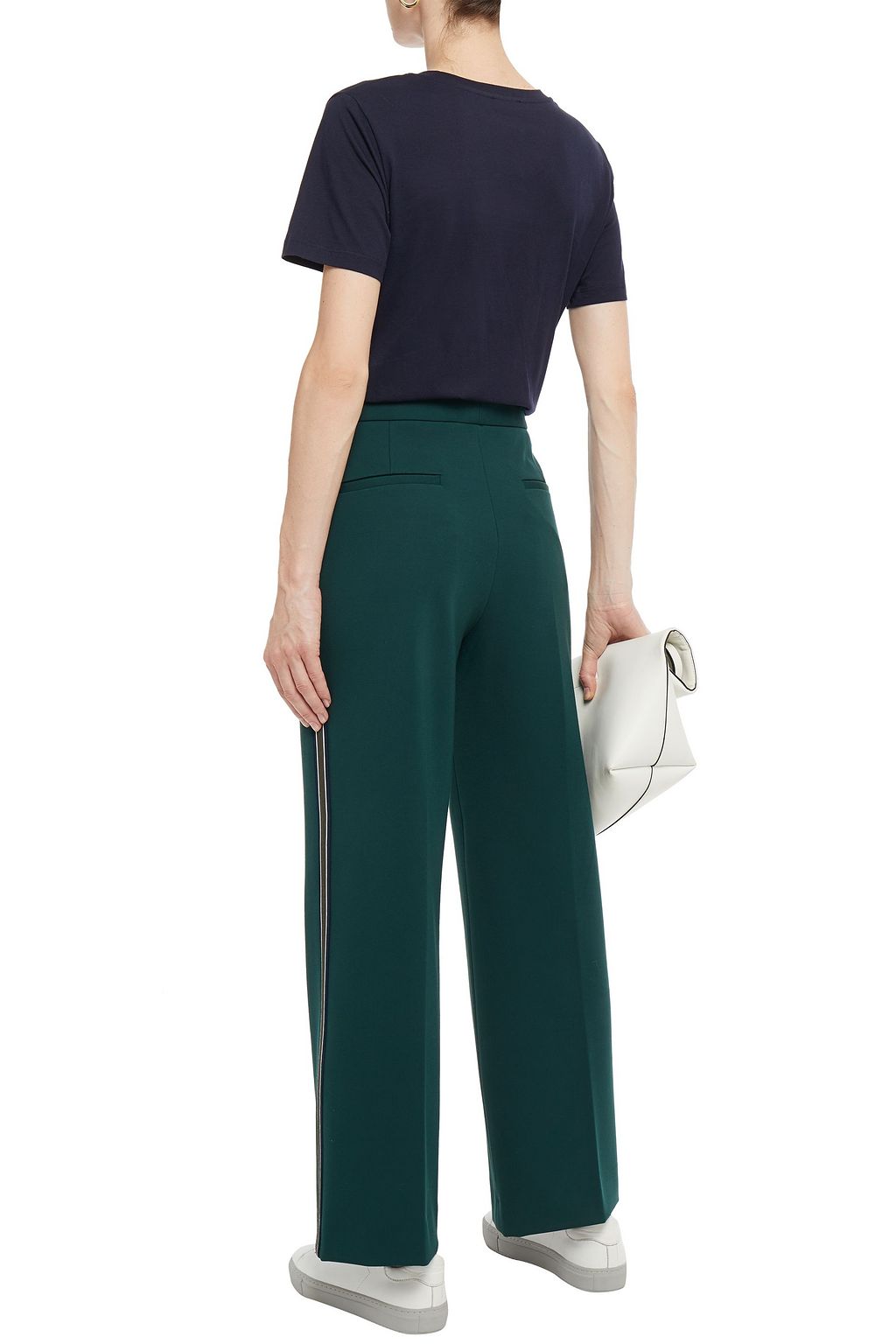 SANDRO Khol striped cady wide-leg pants
