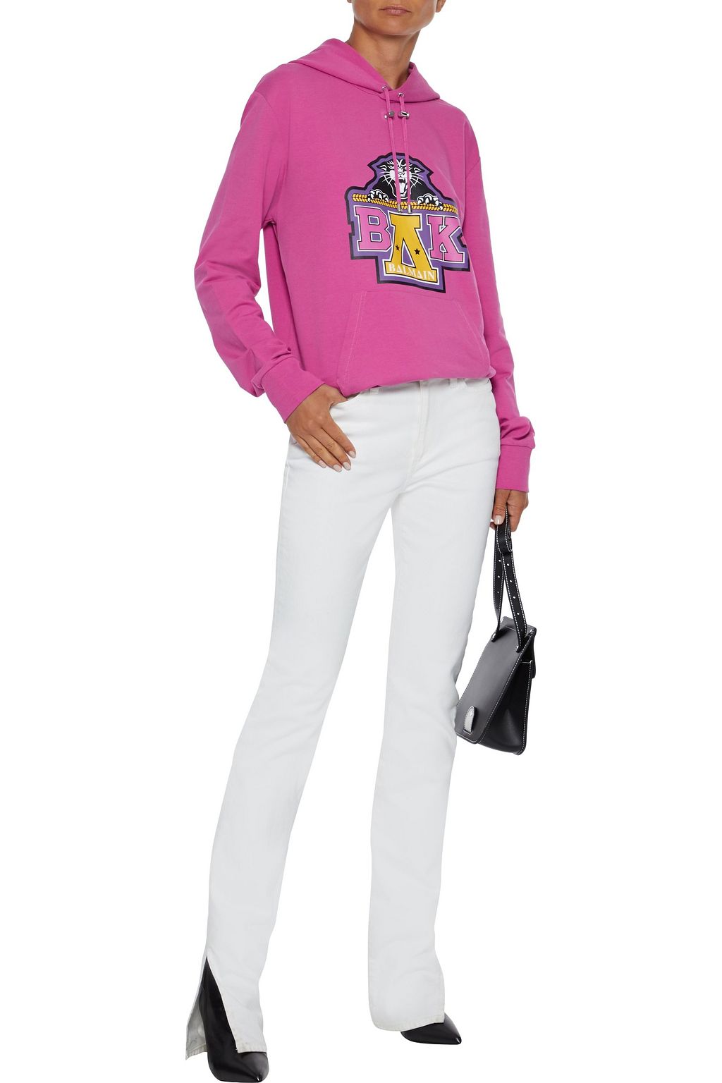 BALMAIN + Beyoncé printed French cotton-blend terry hoodie