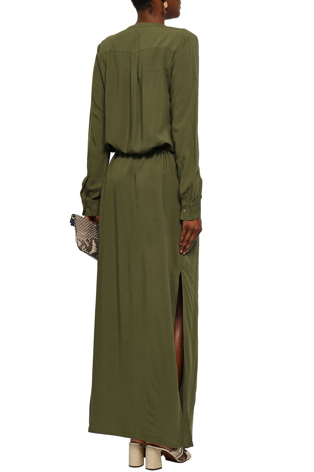 MELISSA ODABASH Meghan lace-up gauze maxi dress