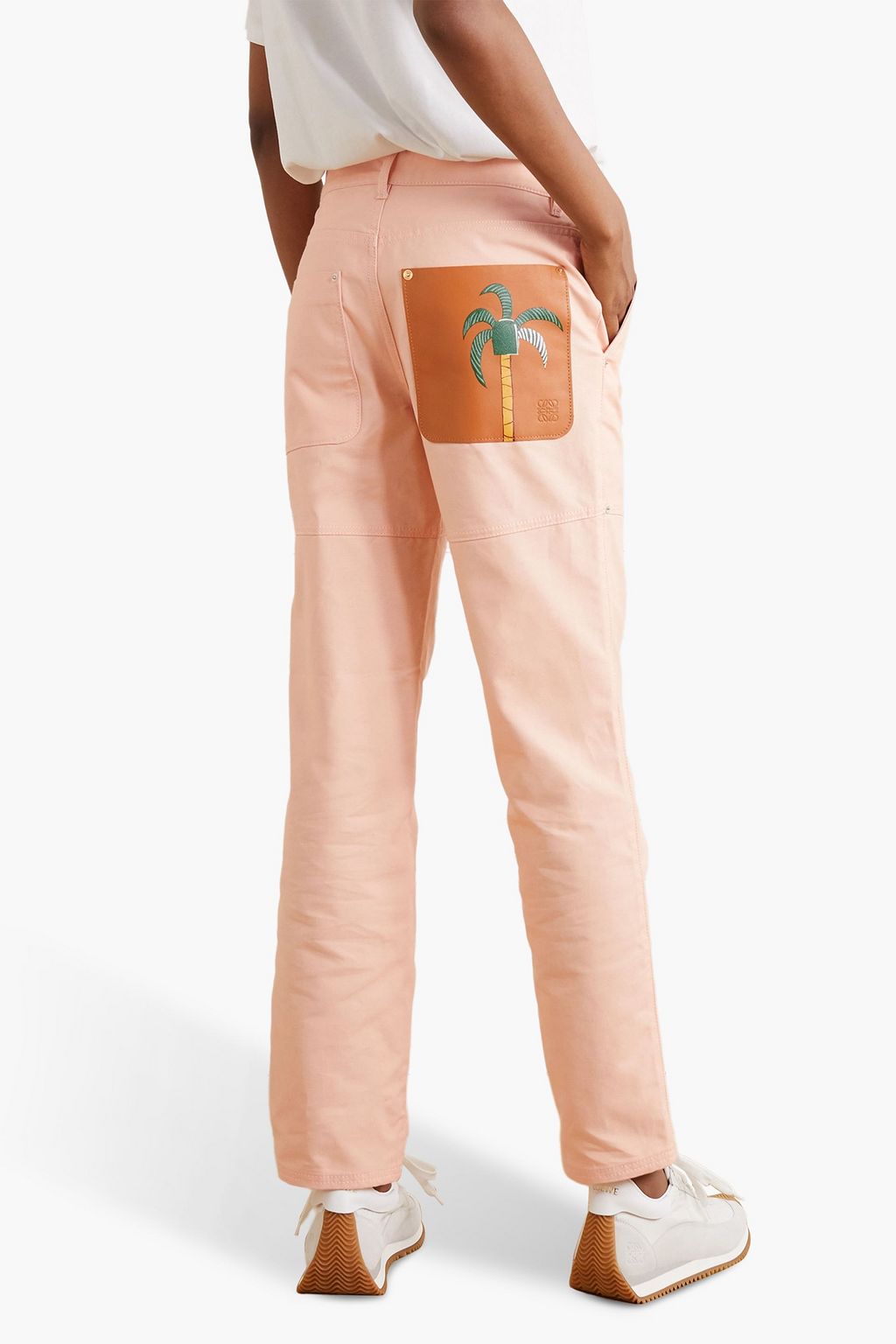 LOEWE + Ken Price La Palme printed leather-trimmed high-rise straight-leg jeans