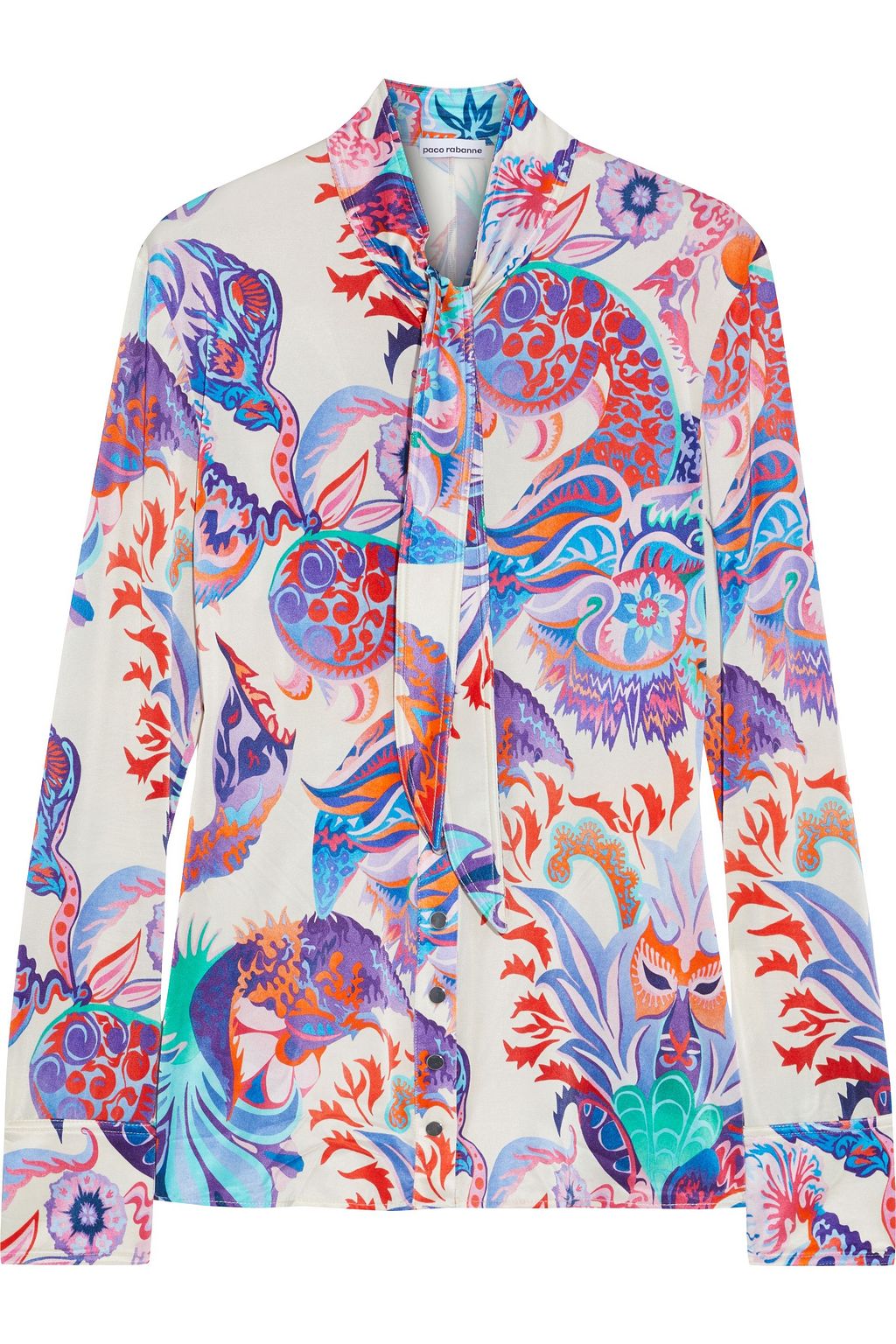 patterned satin blouse