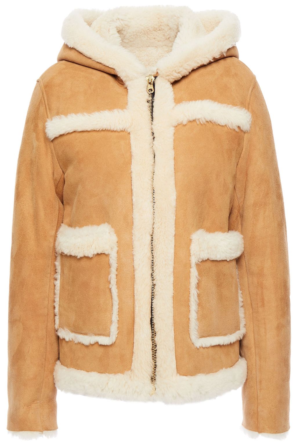 shearling hooded jacket
