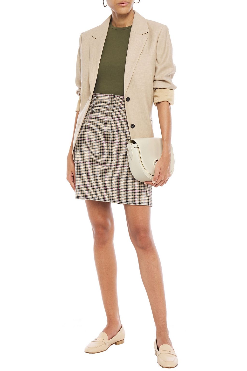 SANDRO Checked jacquard mini skirt