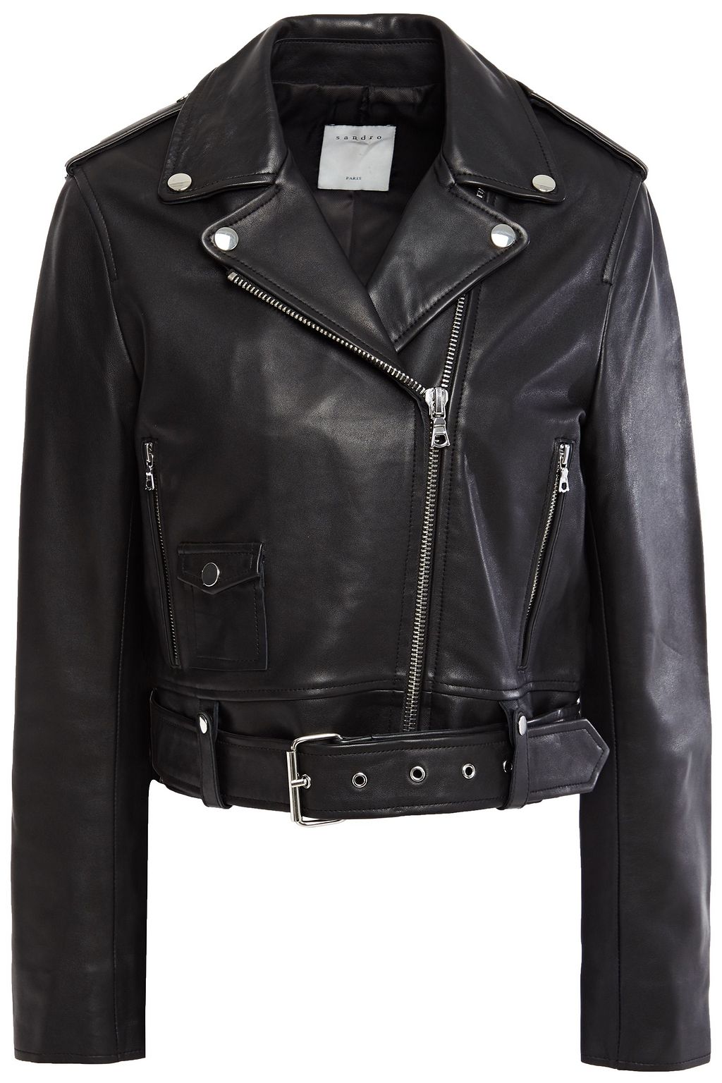 sandro leather biker jacket