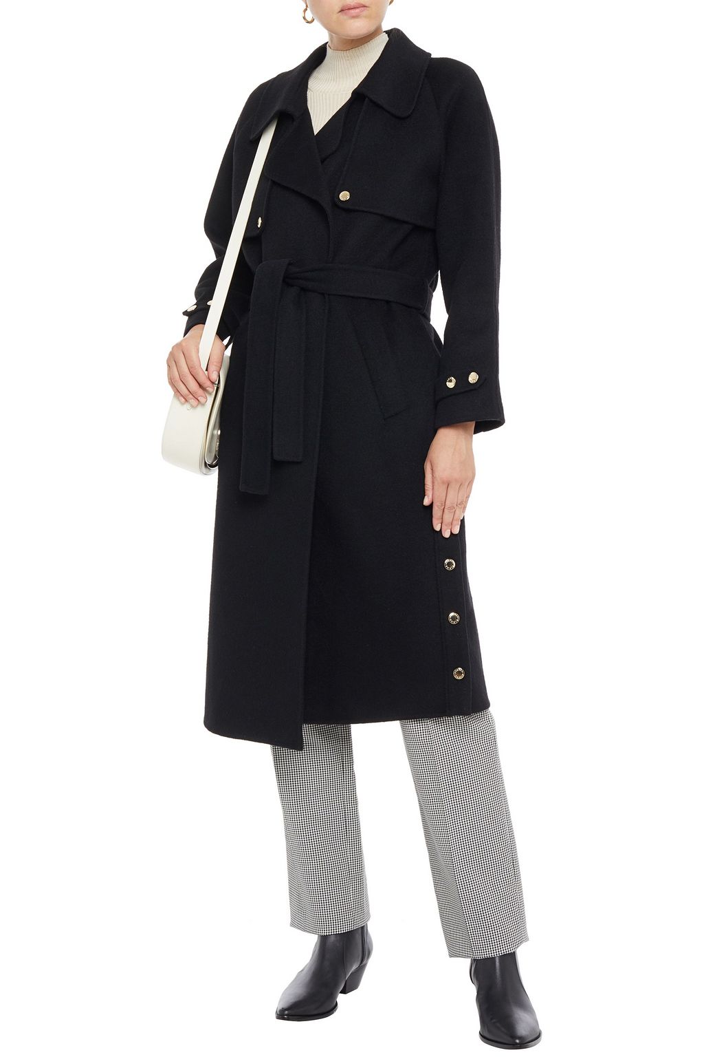 sandro long belted coat