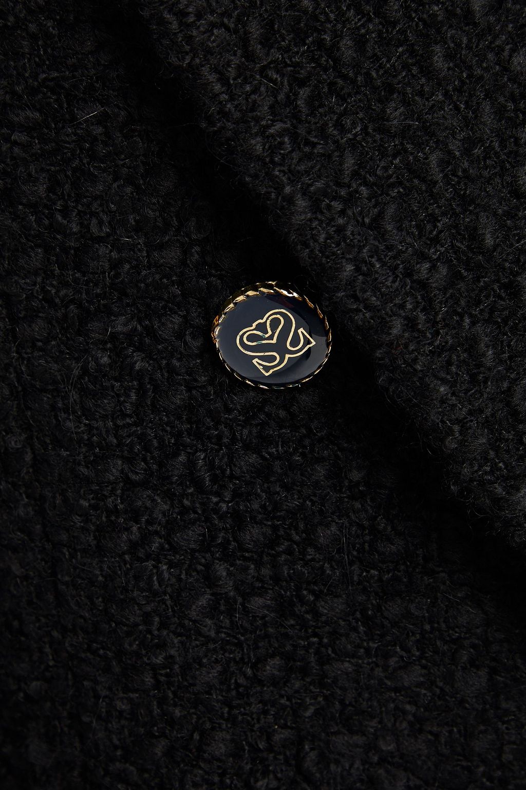 SANDRO Double-breasted bouclé-tweed coat