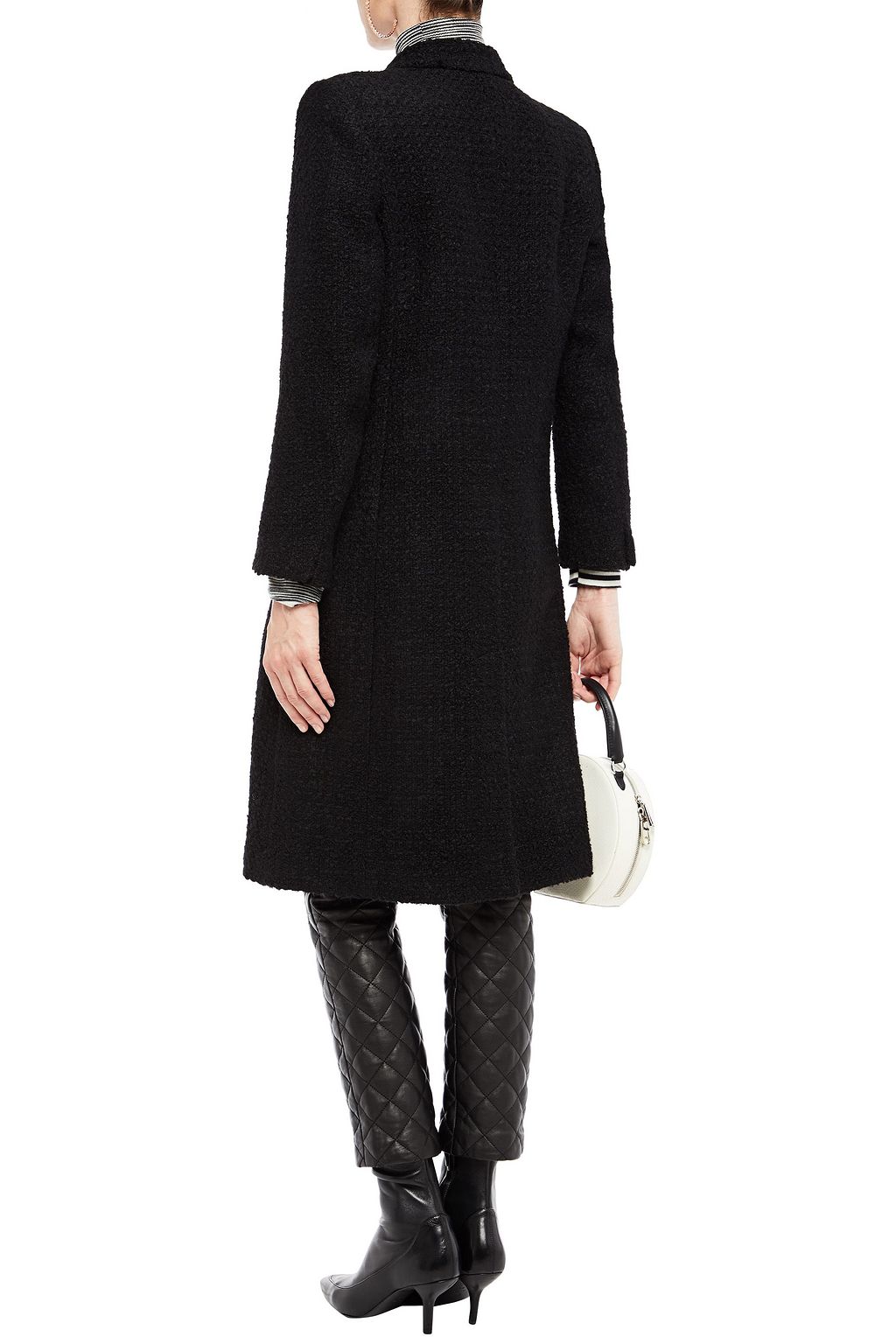 SANDRO Double-breasted bouclé-tweed coat