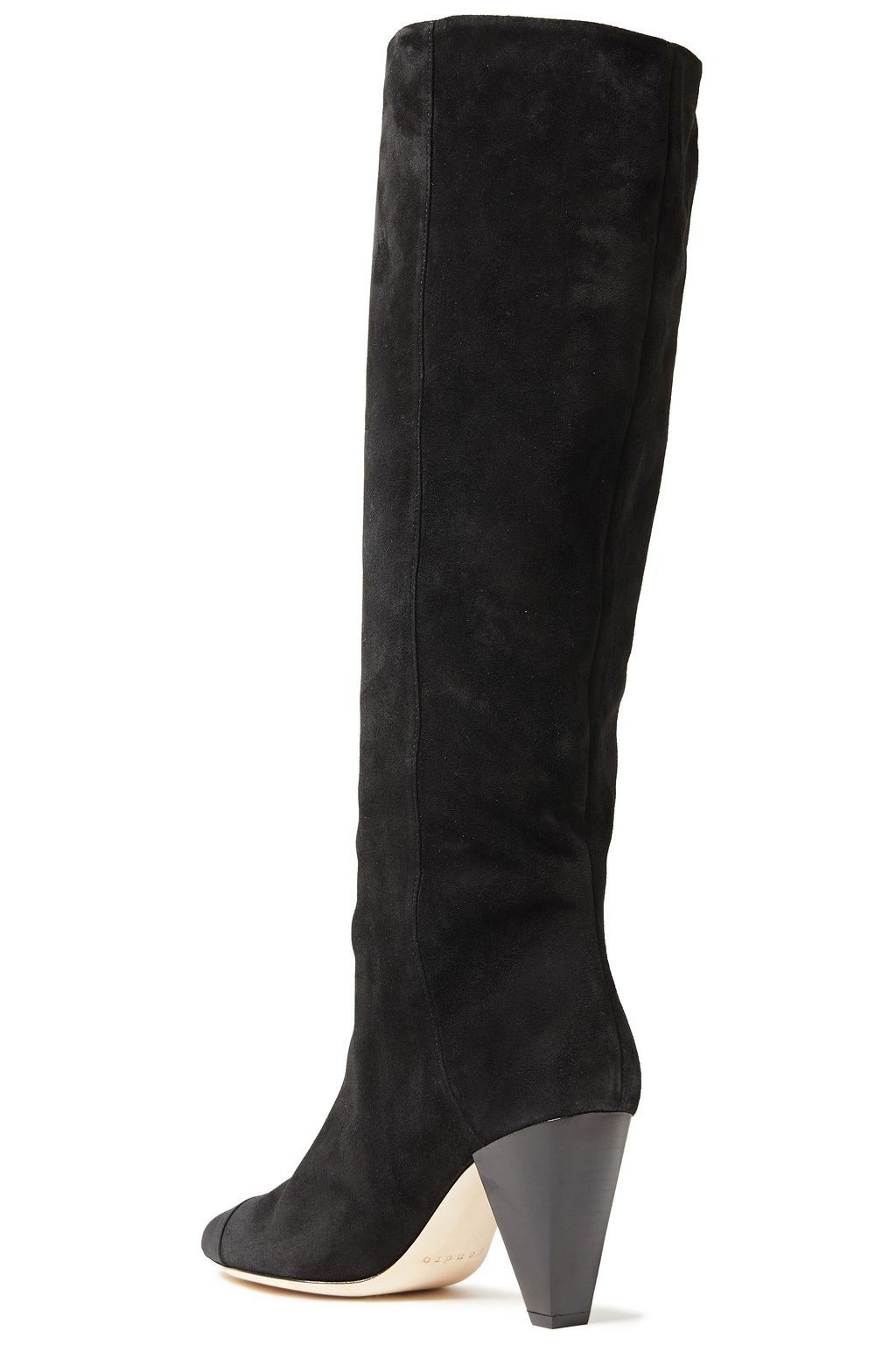 SANDRO Dani faille-trimmed suede knee boots